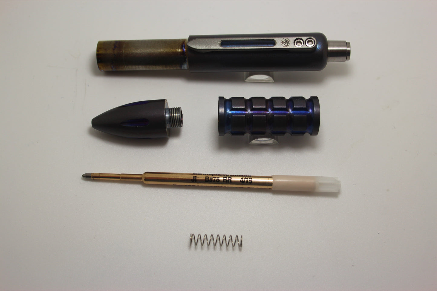 Tuff Writer MK1 Flamed Monkey Edge Pattern Titanium Ballpoint