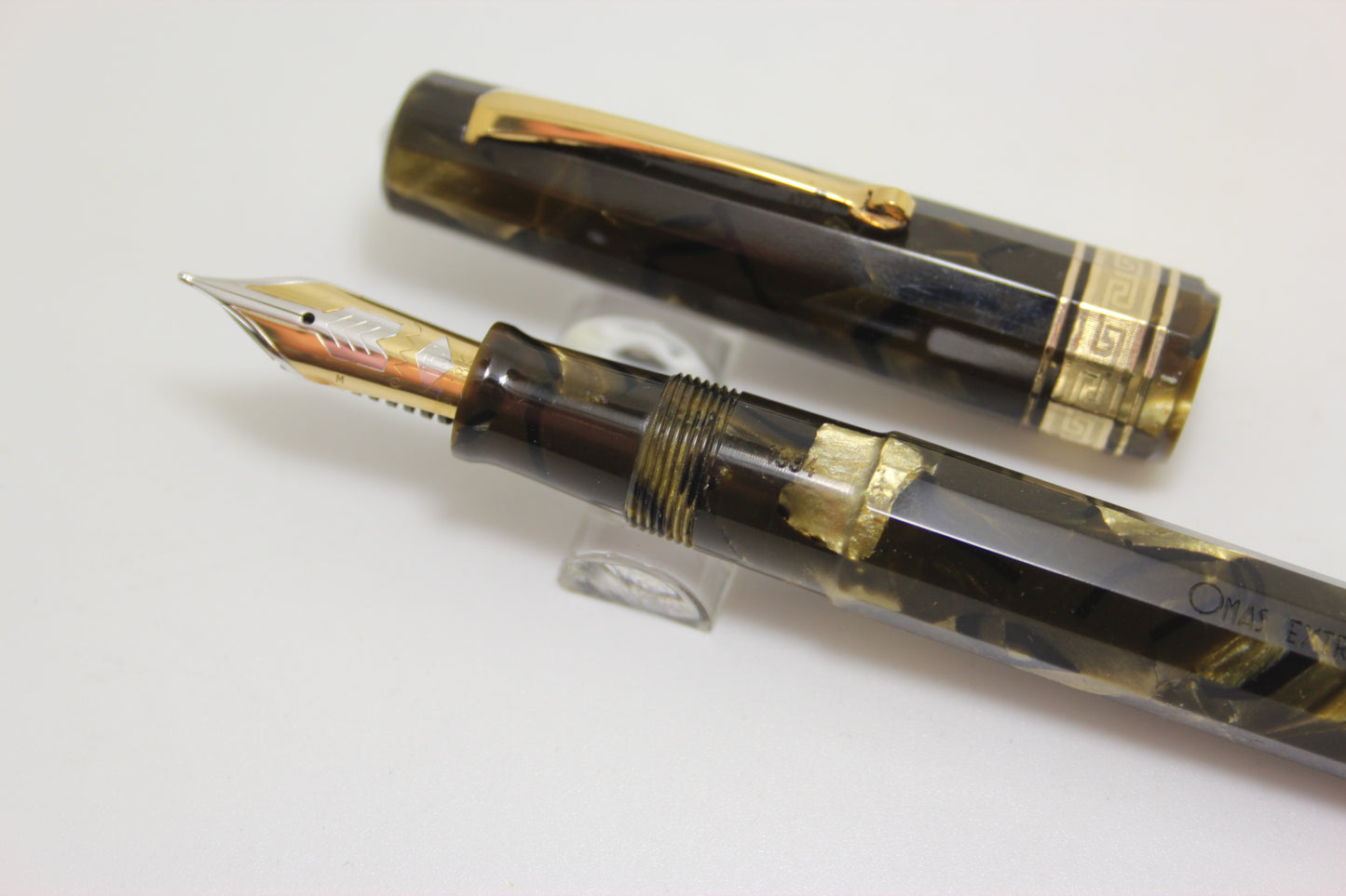 Omas Celluloid Staft Green Paragon Fountain Pen