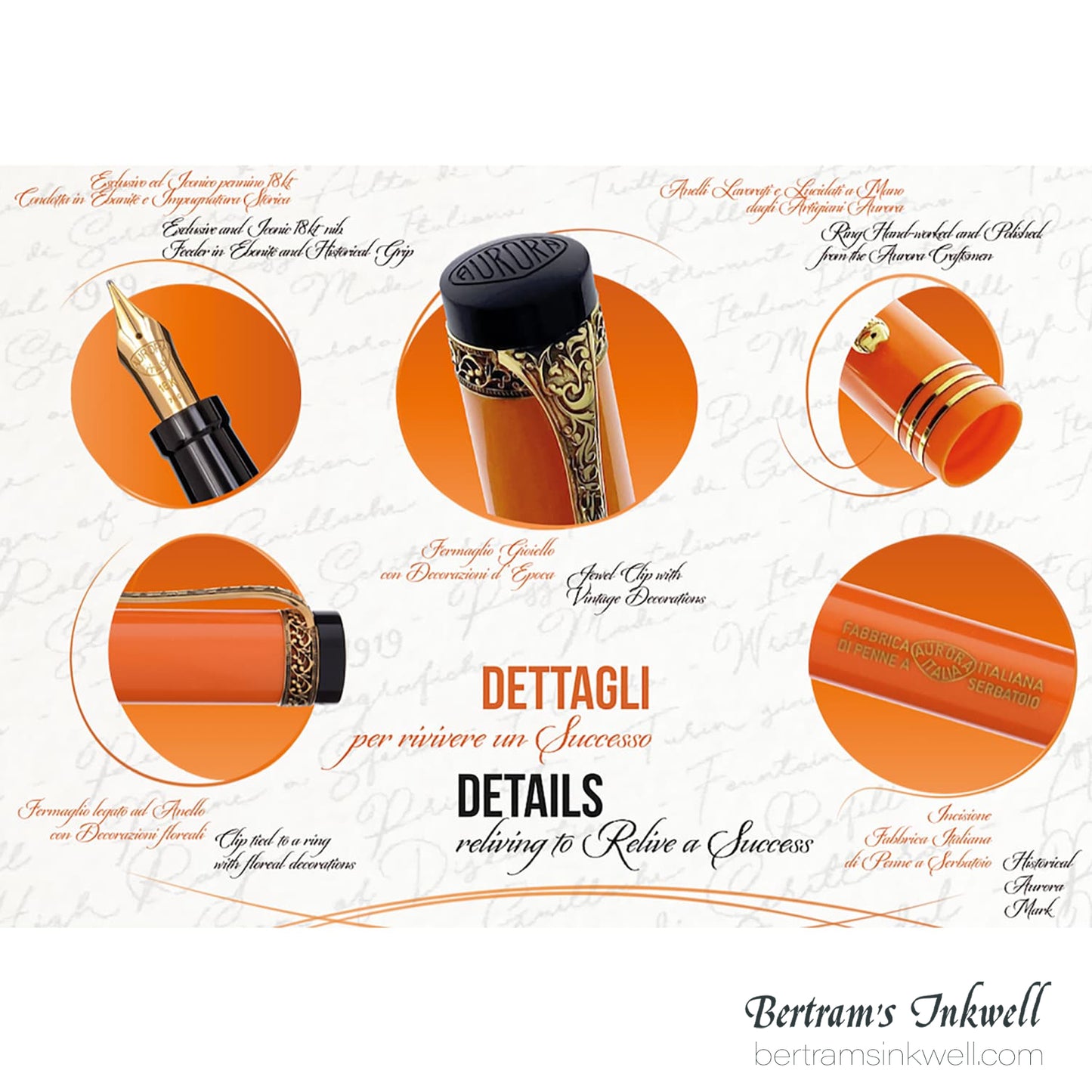 Aurora Internazionale Orange Limited Edition Fountain Pen Fine