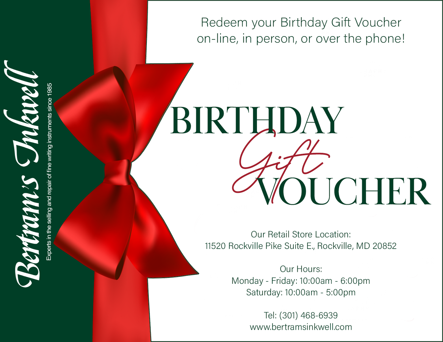 Bertram's Inkwell Gift Card - Birthday