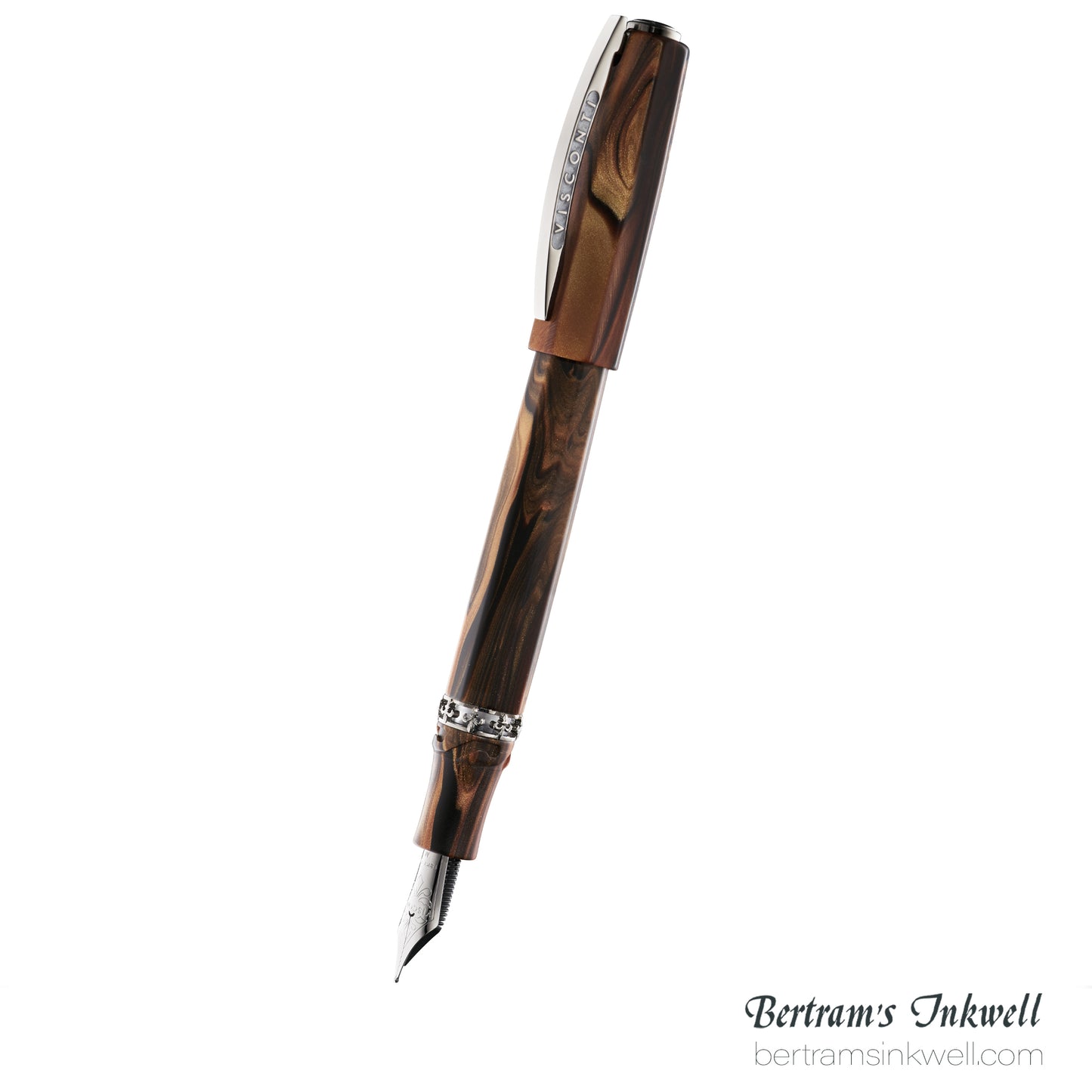 Visconti Medici Briarwood Ruthenium Trim Oversize Fountain Pen