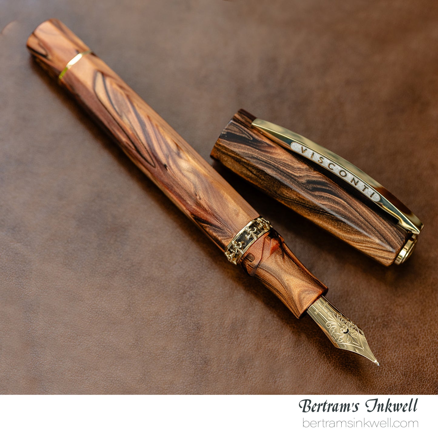 Visconti Medici Briarwood Ruthenium Trim Oversize Fountain Pen