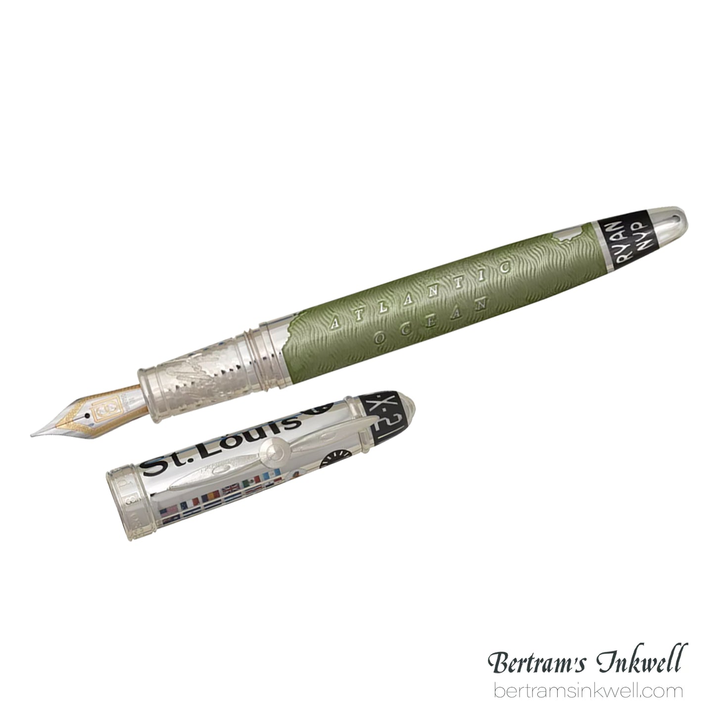 David Oscarson Spirit of St. Louis Fountain Pen - Charles Lindbergh Sea Green