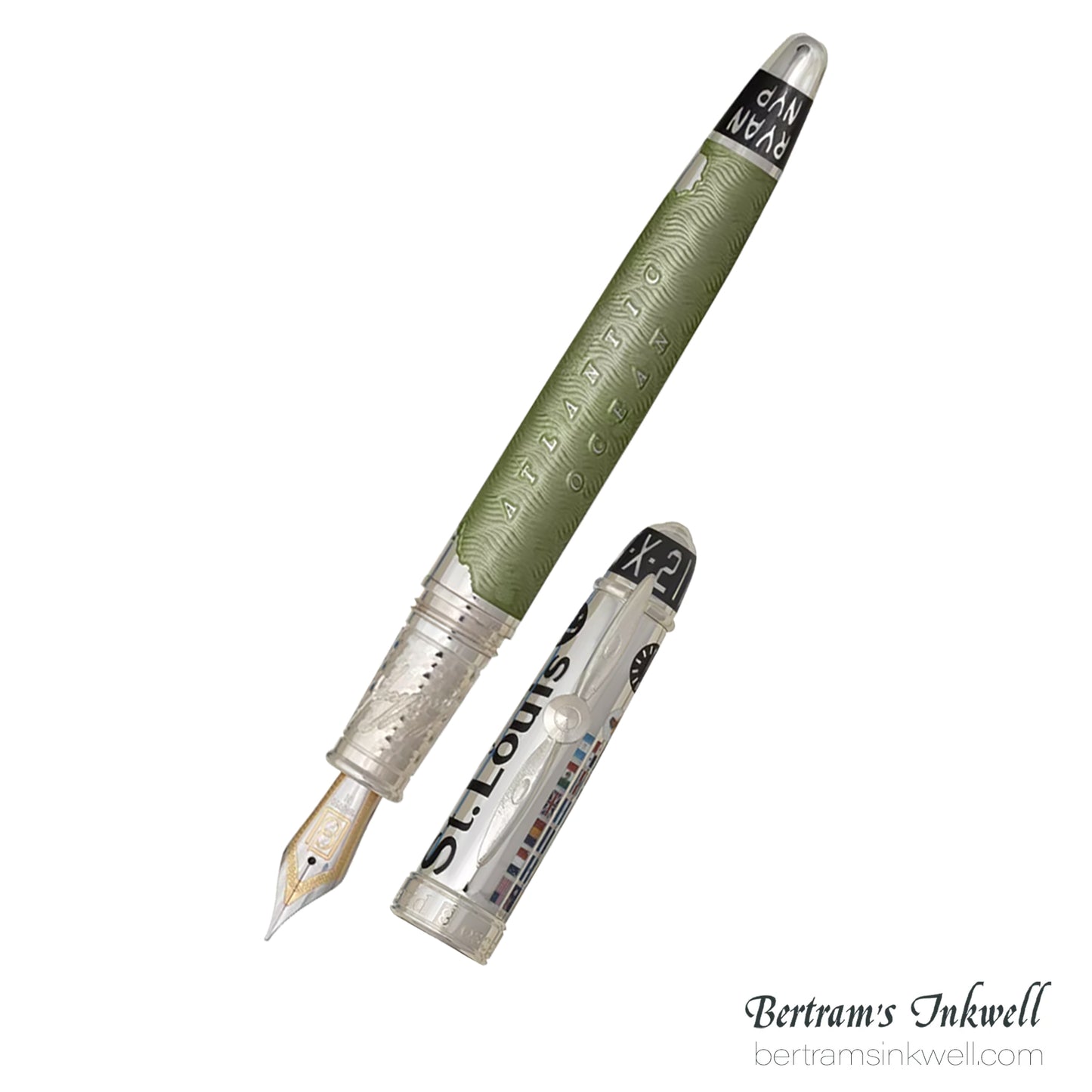David Oscarson Spirit of St. Louis Fountain Pen - Charles Lindbergh Sea Green