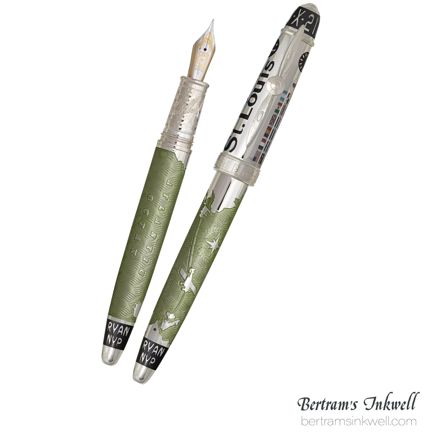 David Oscarson Spirit of St. Louis Fountain Pen - Charles Lindbergh Sea Green