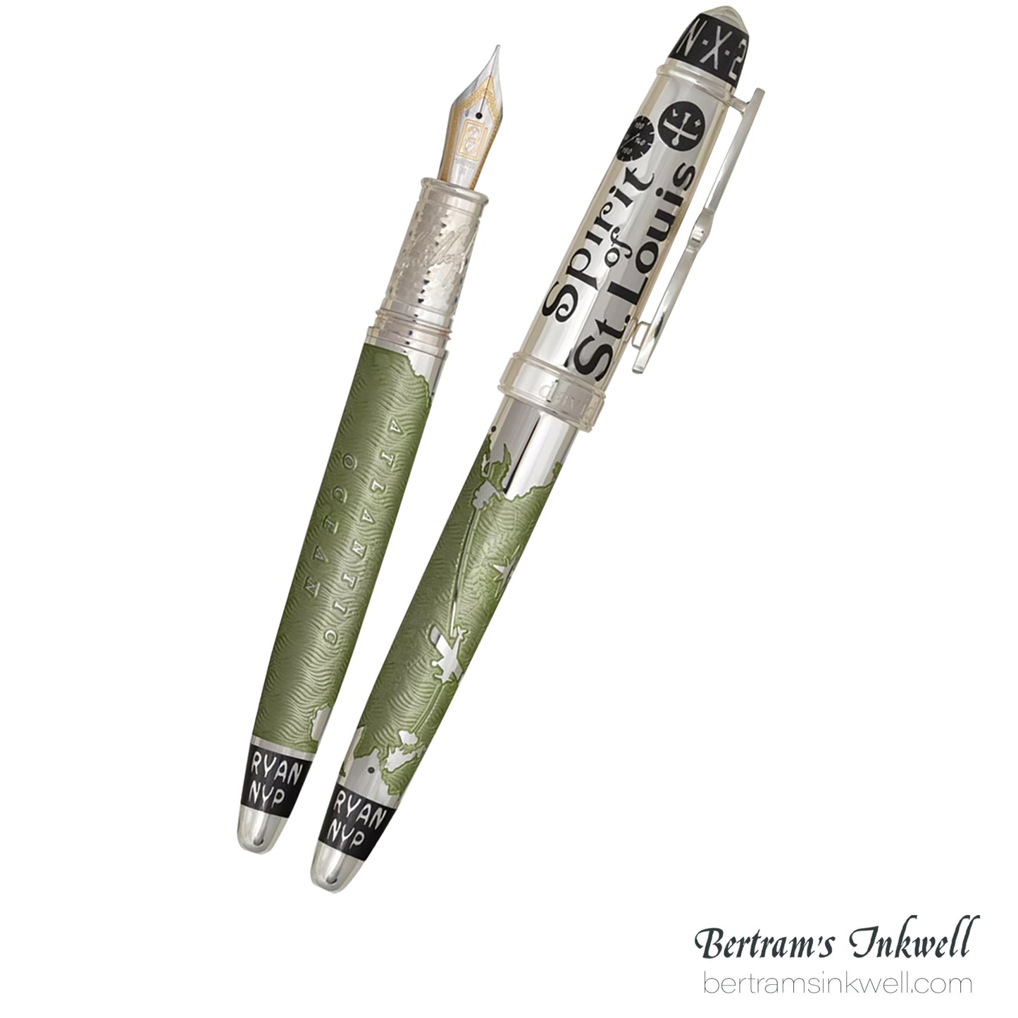 David Oscarson Spirit of St. Louis Fountain Pen - Charles Lindbergh Sea Green