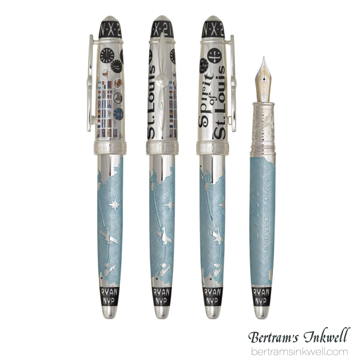 David Oscarson Spirit of St. Louis Fountain Pen - Charles Lindbergh Sky Blue