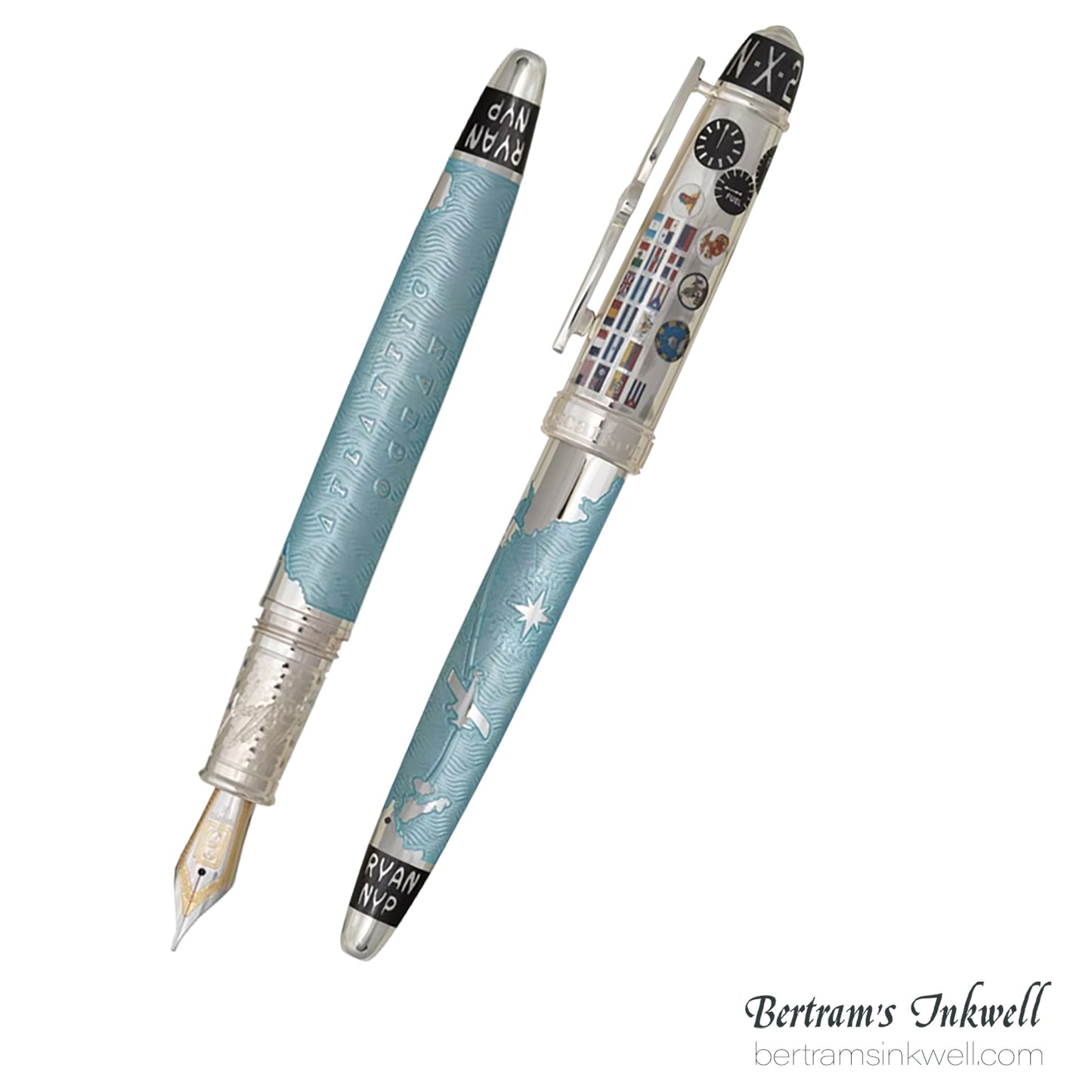 David Oscarson Spirit of St. Louis Fountain Pen - Charles Lindbergh Sky Blue