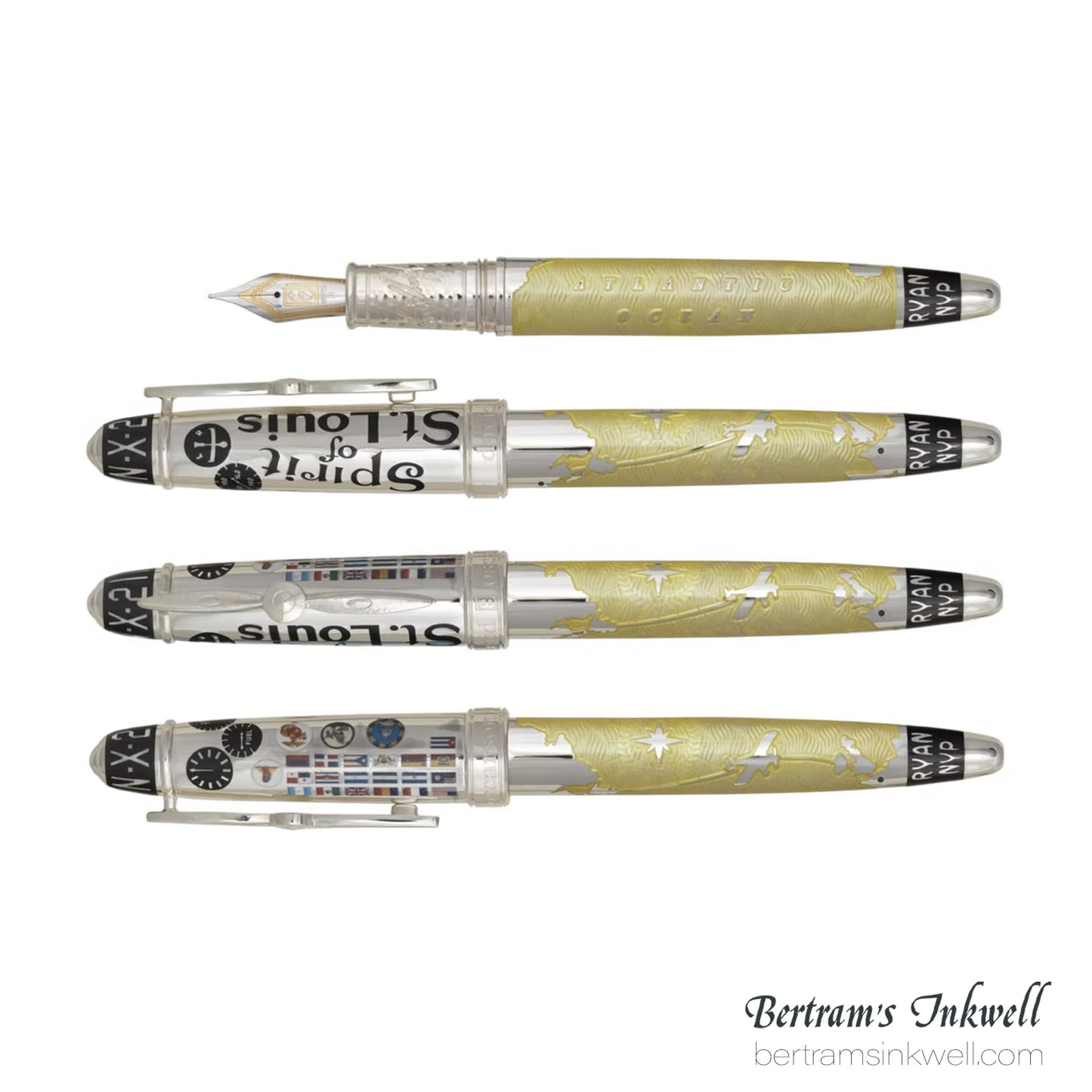 David Oscarson Spirit of St. Louis Fountain Pen - Charles Lindbergh Sunburst