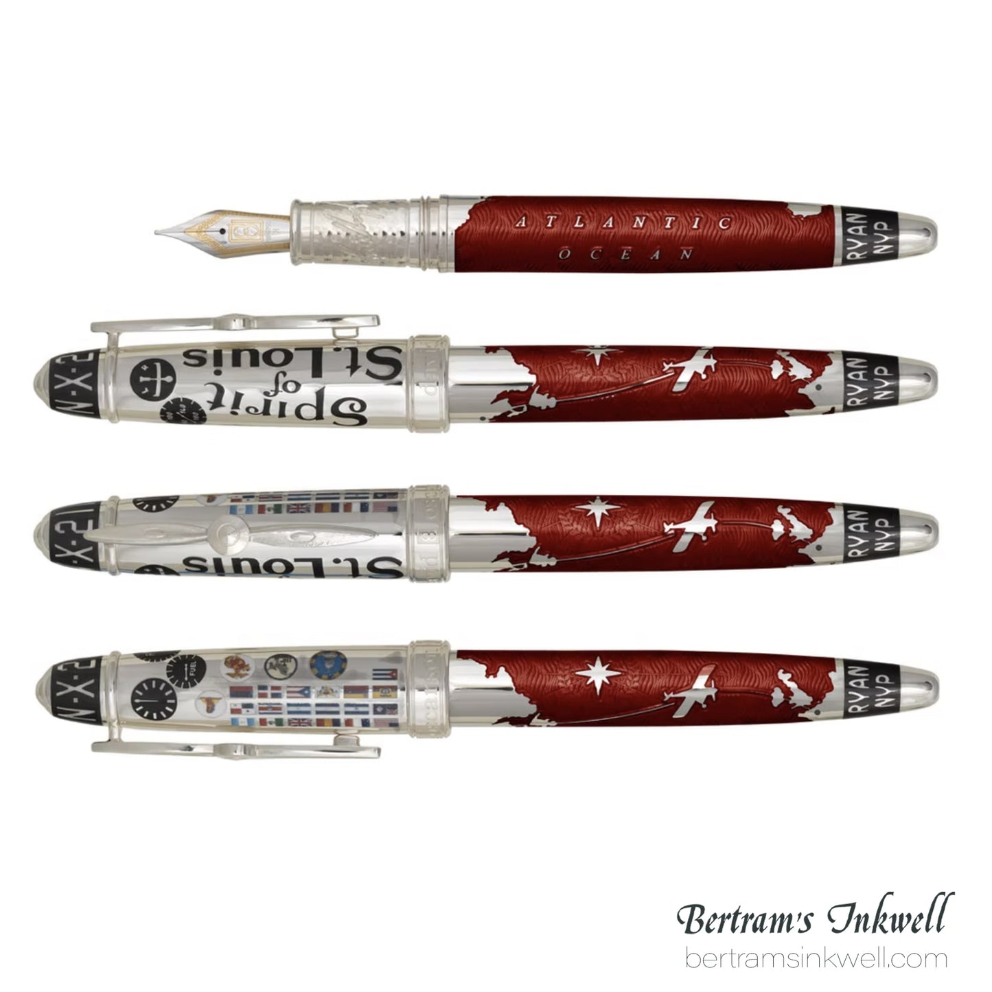 David Oscarson Spirit of St. Louis Fountain Pen - Charles Lindbergh Sunset
