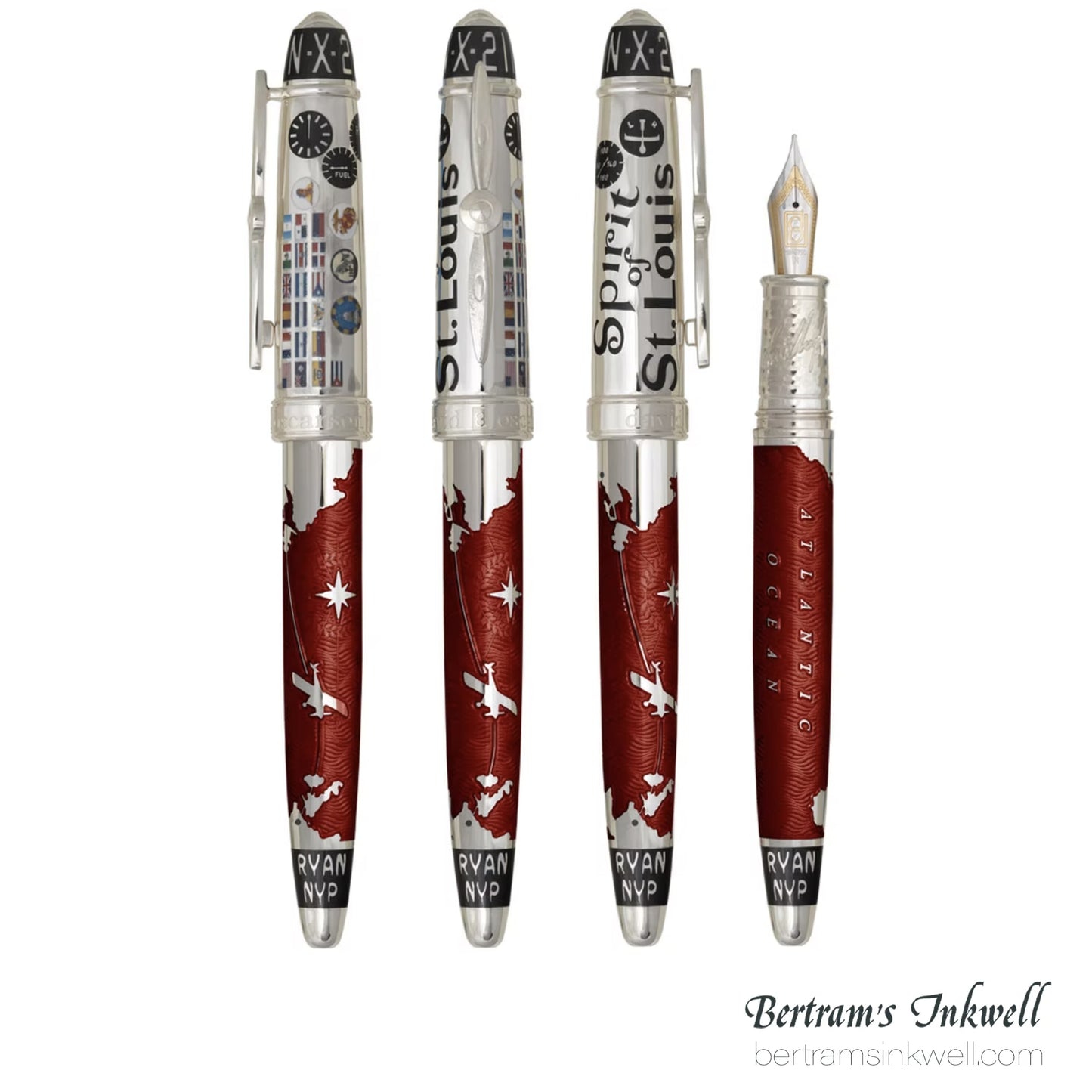 David Oscarson Spirit of St. Louis Fountain Pen - Charles Lindbergh Sunset