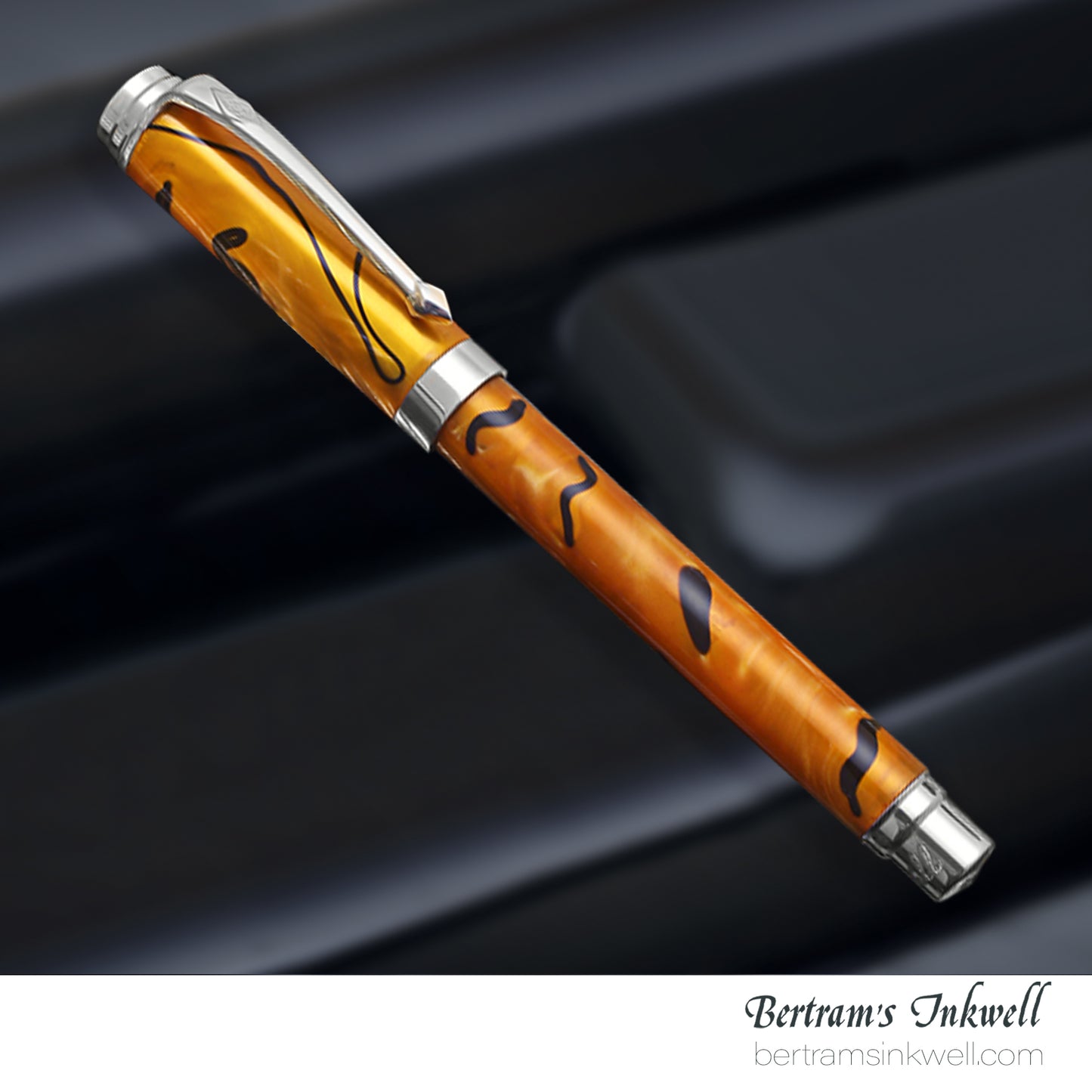Conway Stewart Babbage Cousins Serling Silver and Veneer Caramel Swirl Limited Edition Fountain/Rollerball Pen, 2010