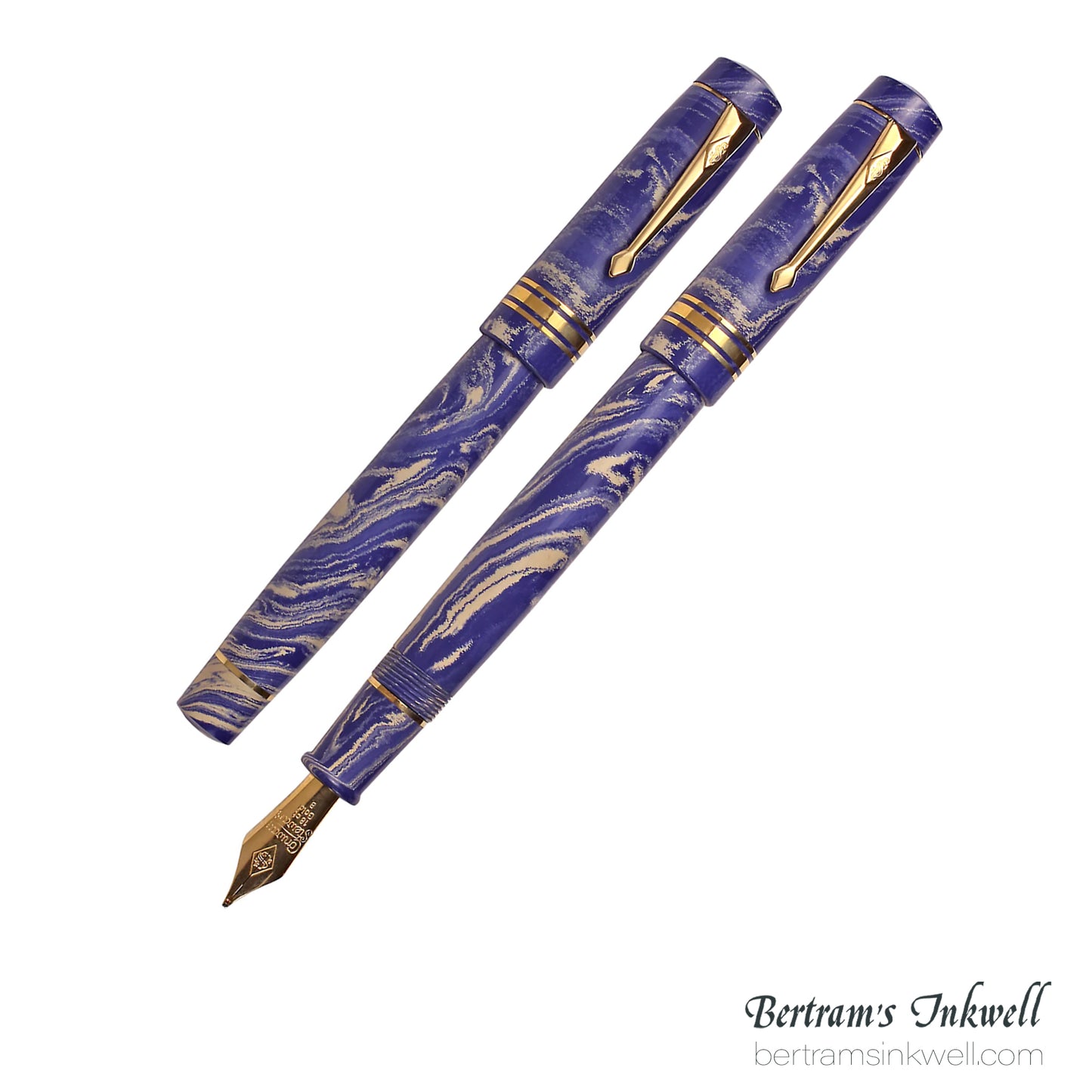 Conway Stewart Belliver Prototype (Blue and Cream Ebonite Swirl) Fountain Pen, 2014