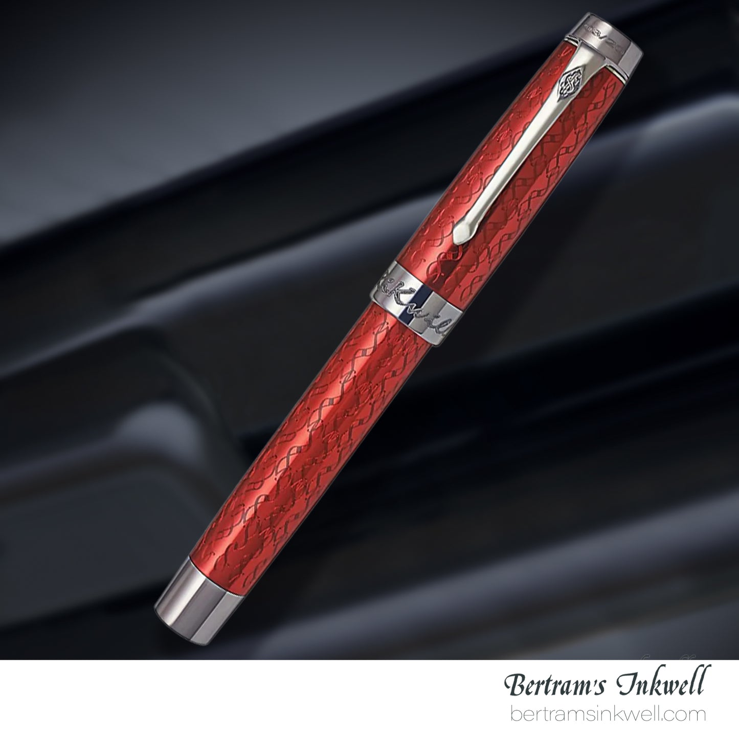 Conway Stewart Duro Serling Silver and Enamel Cherry Limited Edition Fountain/Rollerball Pen, 2012