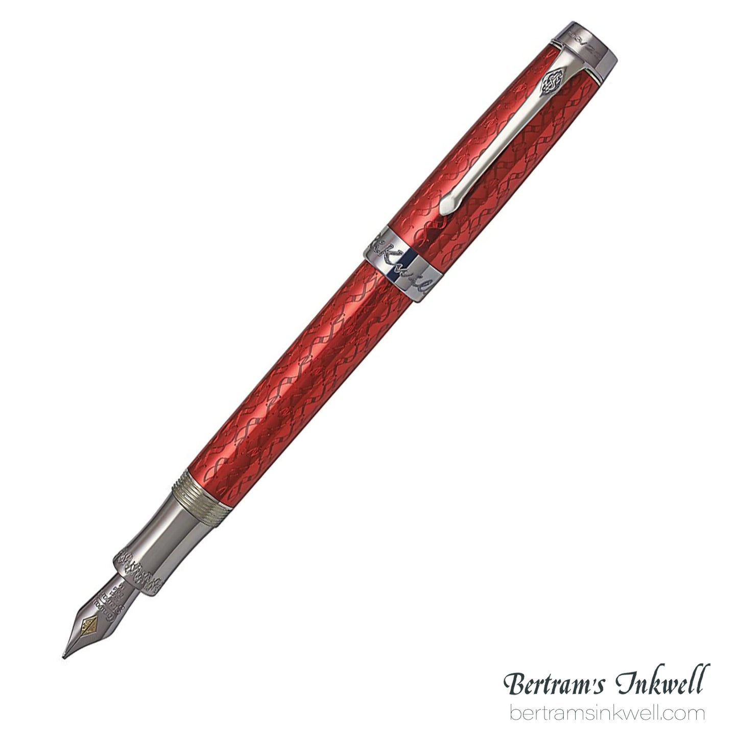 Conway Stewart Duro Serling Silver and Enamel Cherry Limited Edition Fountain/Rollerball Pen, 2012