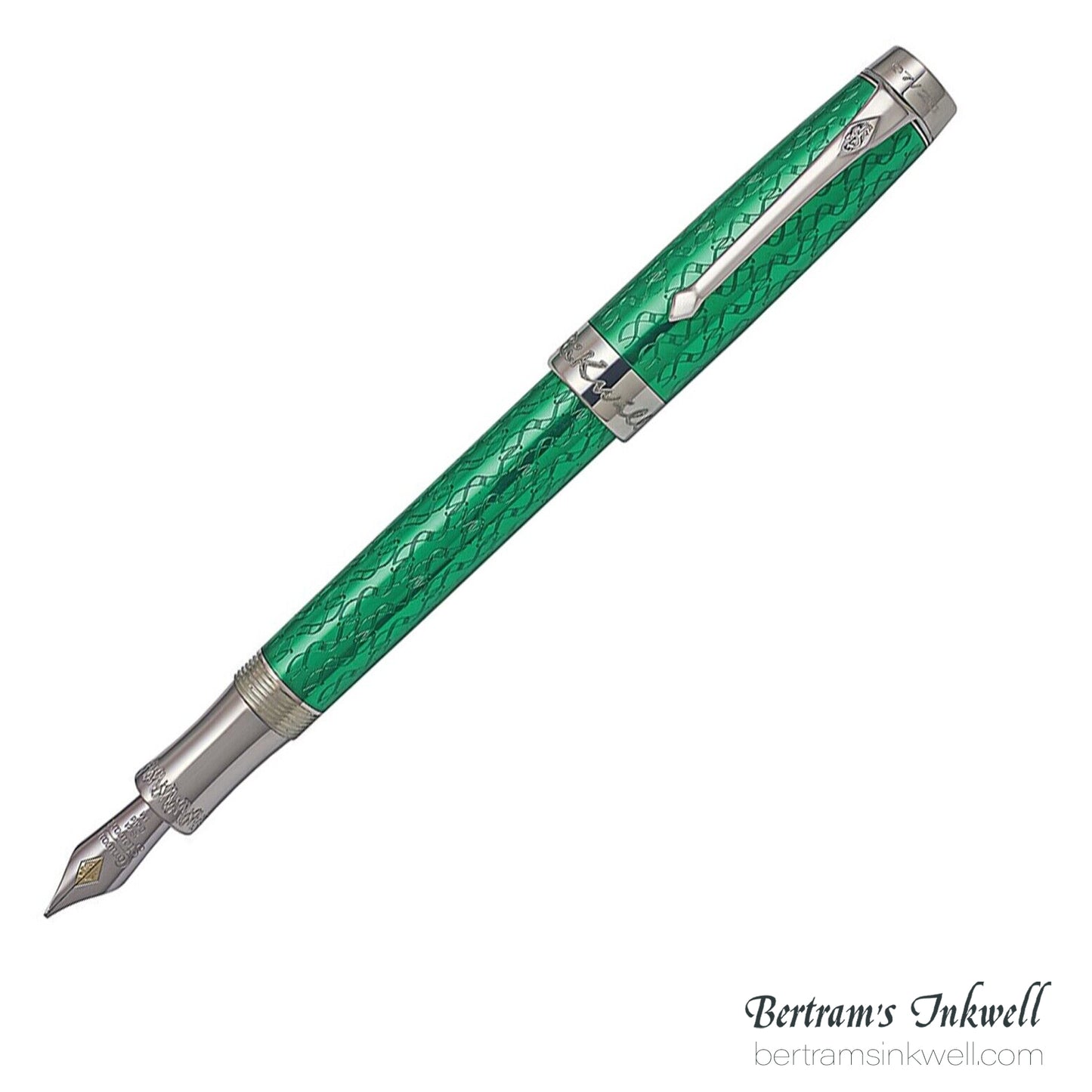 Conway Stewart Duro Serling Silver and Enamel Lime Limited Edition Fountain/Rollerball Pen, 2012