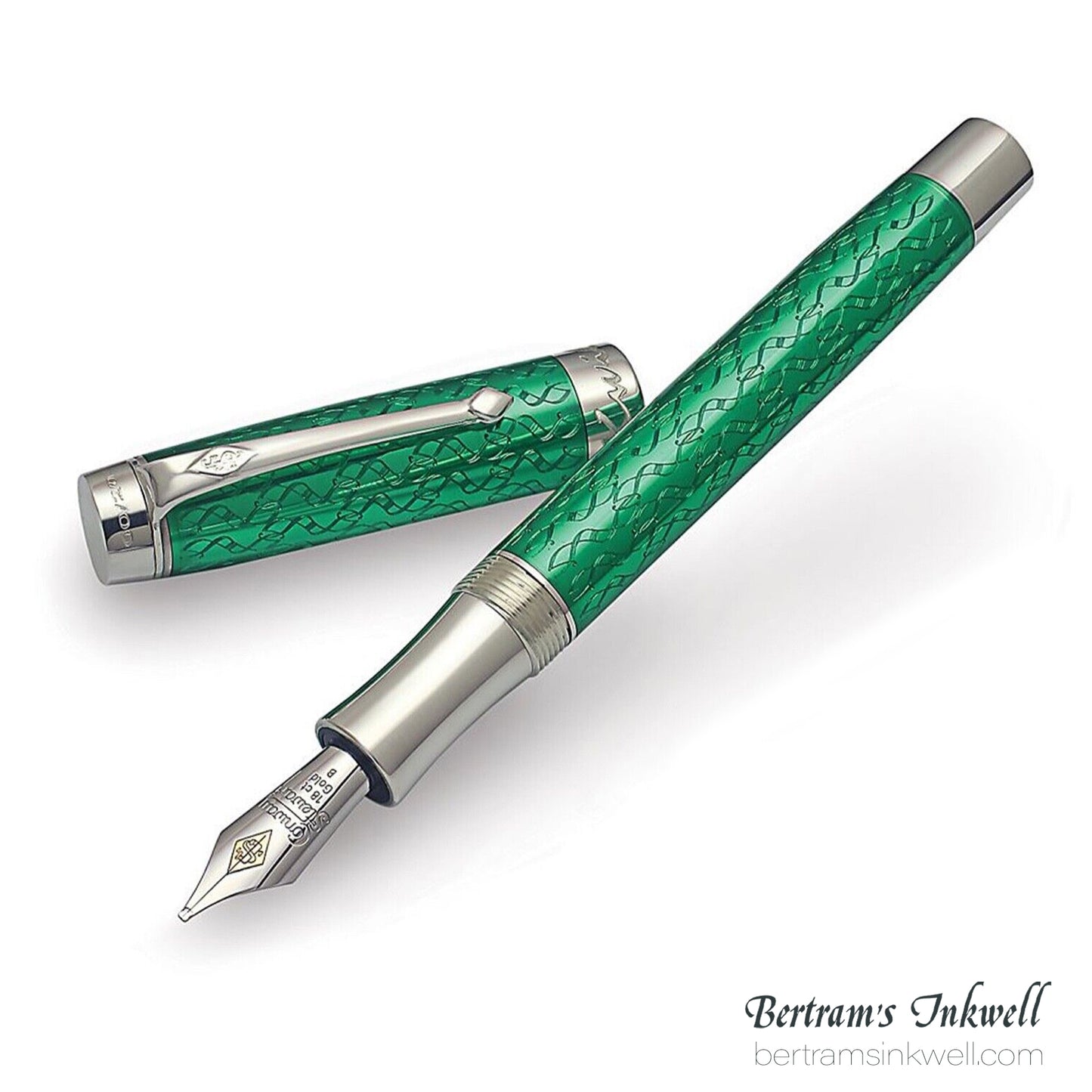Conway Stewart Duro Serling Silver and Enamel Lime Limited Edition Fountain/Rollerball Pen, 2012