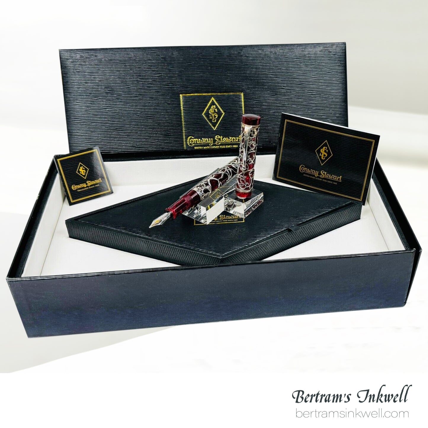 Conway Stewart Sterling Silver Henry Simpole Chatsworth Burgundy Blush Limited Edition Fountain Pen, 2007