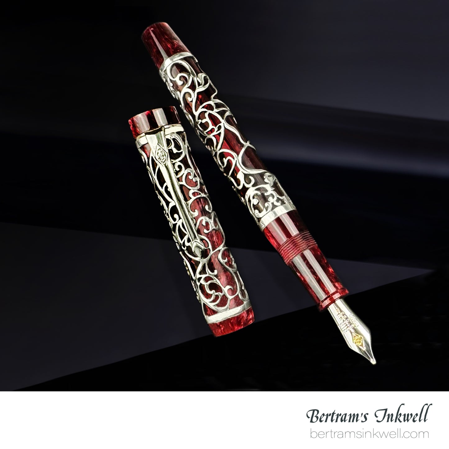Conway Stewart Sterling Silver Henry Simpole Chatsworth Burgundy Blush Limited Edition Fountain Pen, 2007