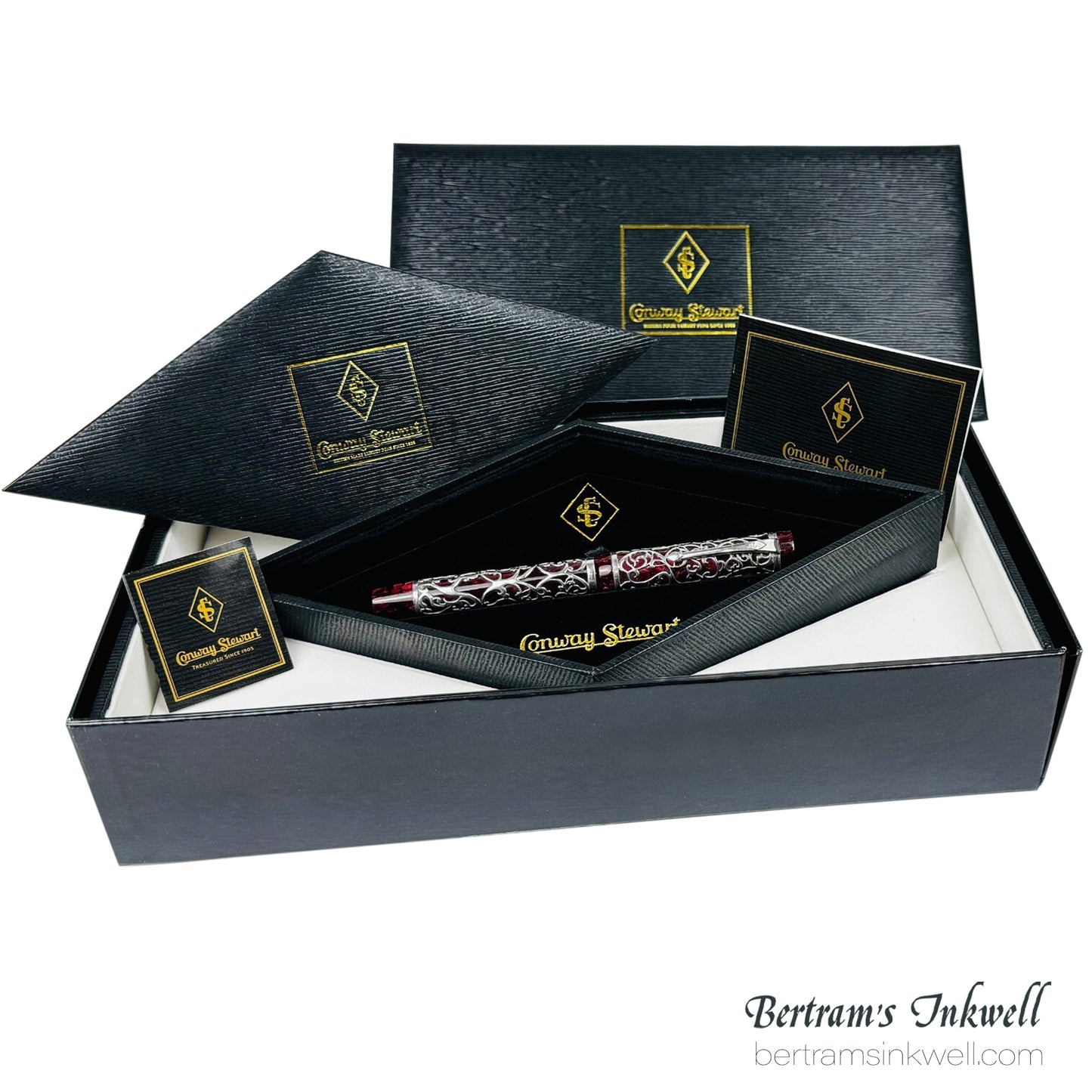 Conway Stewart Sterling Silver Henry Simpole Chatsworth Burgundy Blush Limited Edition Rollerball, 2007