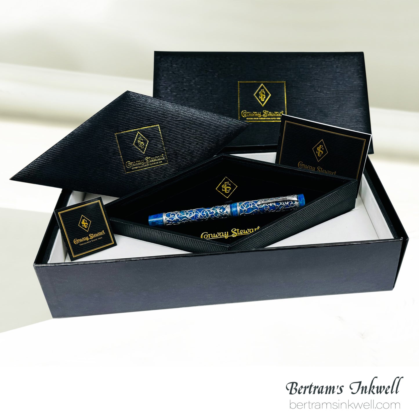 Conway Stewart Sterling Silver Henry Simpole Chatsworth Cerulean Blue Limited Edition Rollerball, 2007