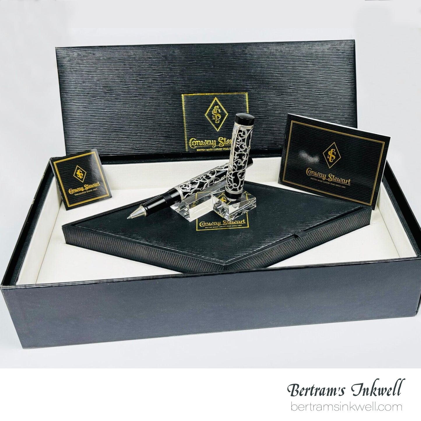 Conway Stewart Sterling Silver Henry Simpole Chatsworth Classic Black Limited Edition Rollerball, 2007