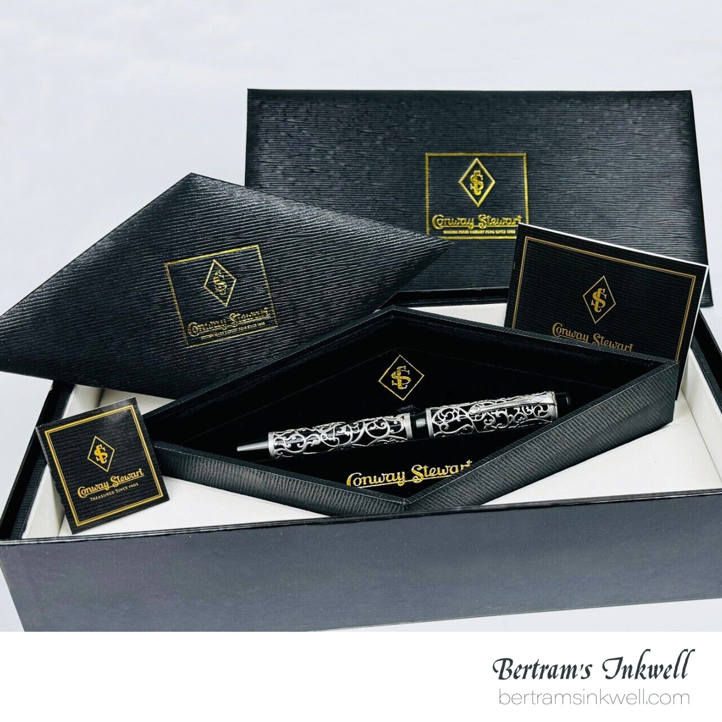 Conway Stewart Sterling Silver Henry Simpole Chatsworth Classic Black Limited Edition Rollerball, 2007