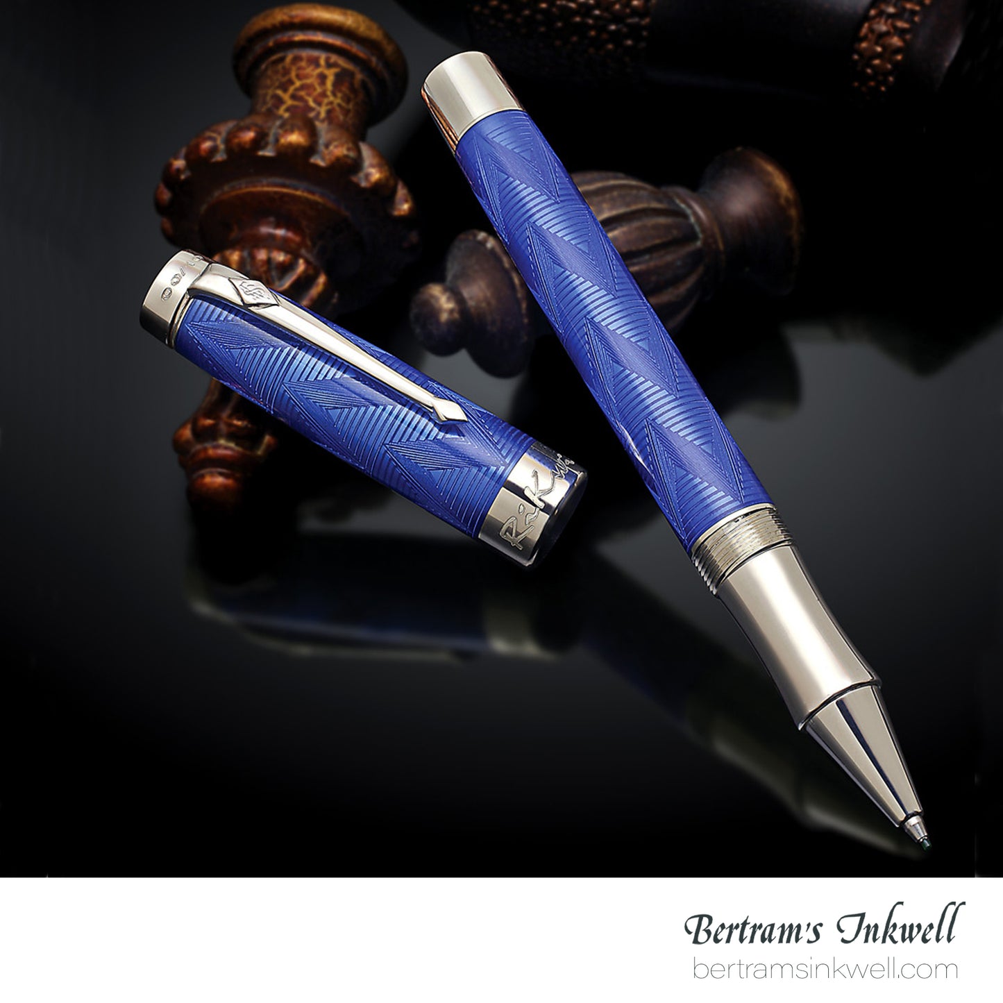 Conway Stewart Duro Serling Silver and Enamel Ocean Blue Limited Edition Rollerball/Fountain Pen, 2012