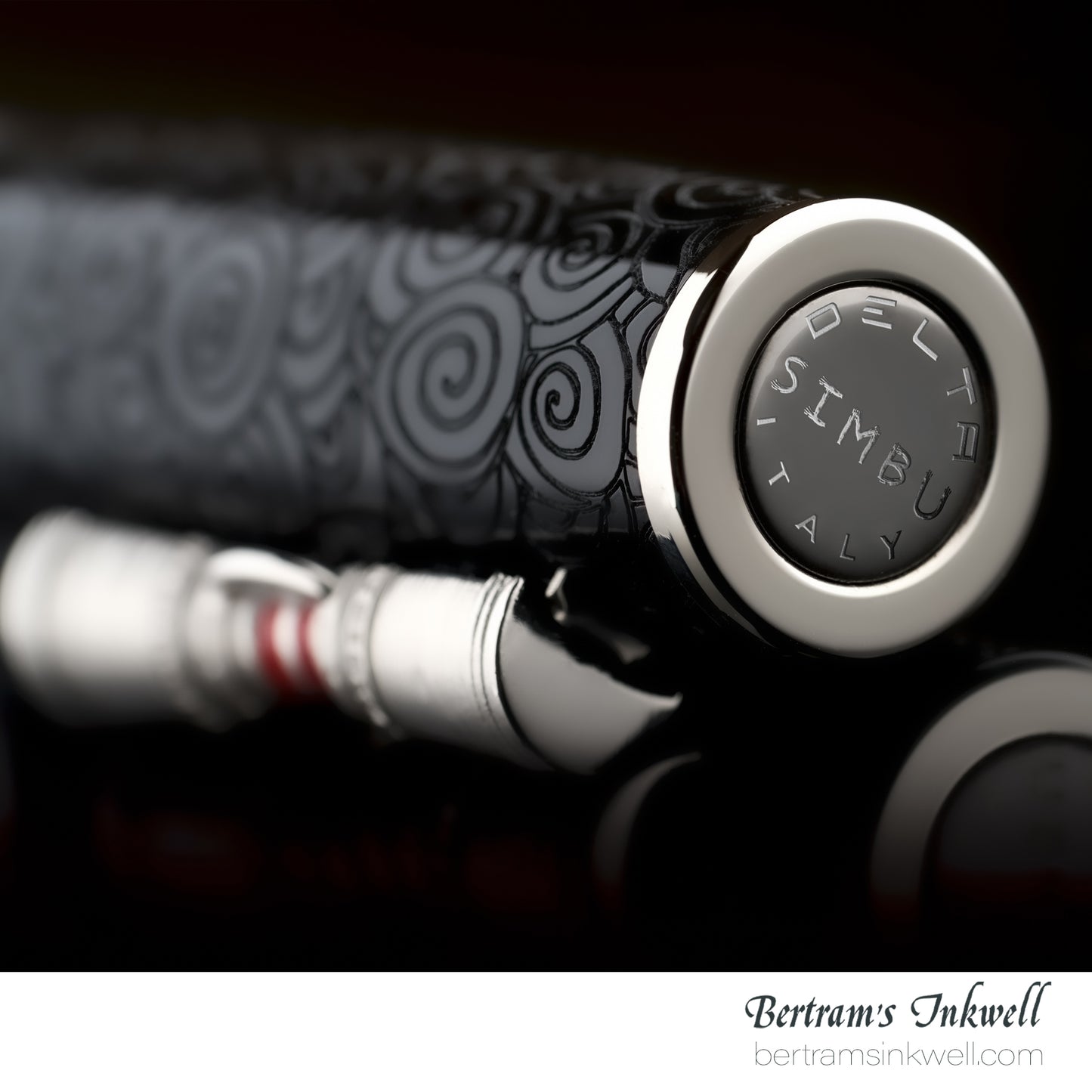 Delta Indigenous People Simbu Dancing Skeletons - Black Resin - Sterling Silver Cage (Limited Edition) Fountain Pen