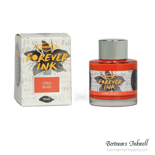 Diamine Forever Permanent Pigment Bottled Ink Coral Blaze 50ml