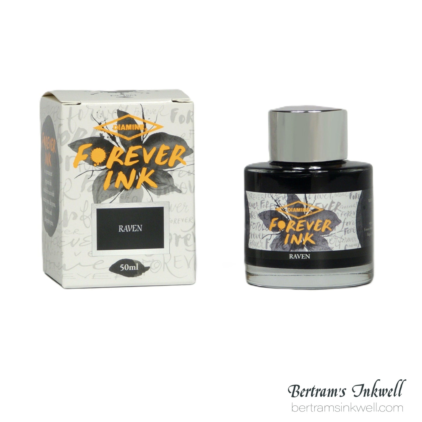Diamine Forever Permanent Pigment Bottled Ink Raven 50ml