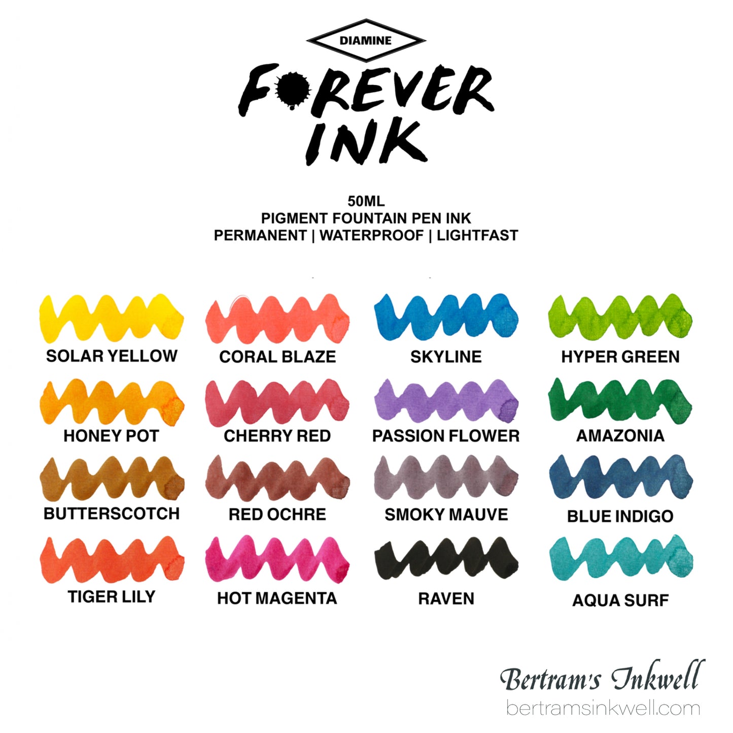 Diamine Forever Permanent Pigment Bottled Ink Smoky Mauve 50ml