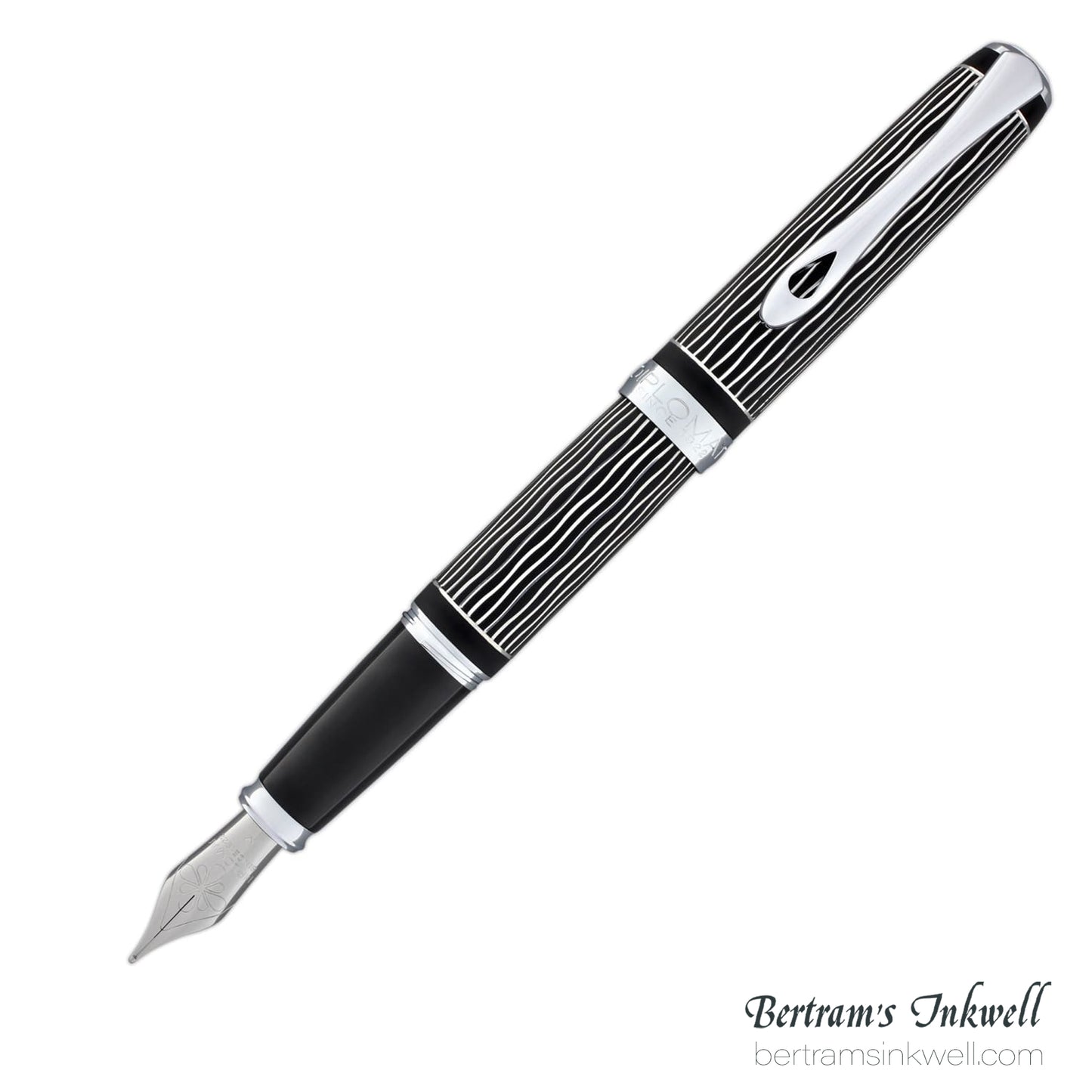 Diplomat Excellence A+ (A Plus) Wave Guilloche Lapis Black Fountain Pen