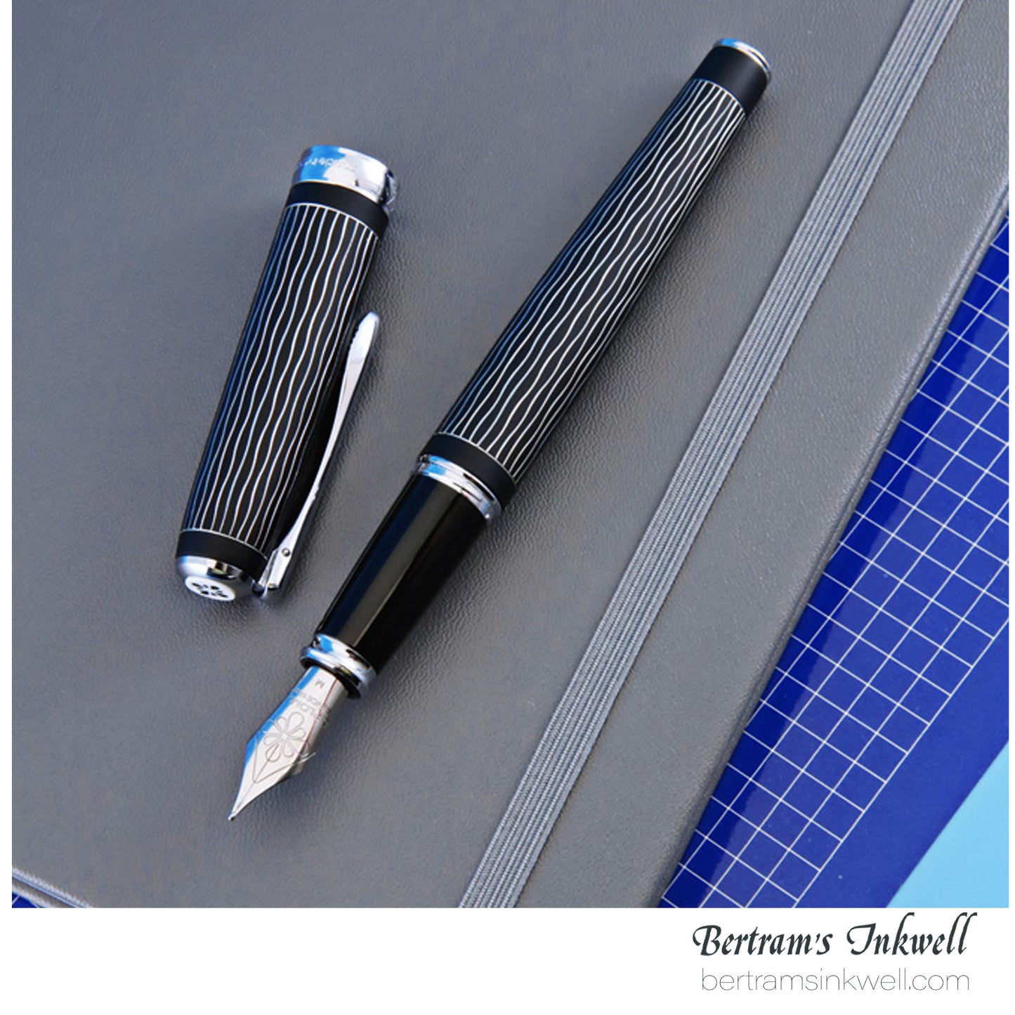 Diplomat Excellence A+ (A Plus) Wave Guilloche Lapis Black Fountain Pen