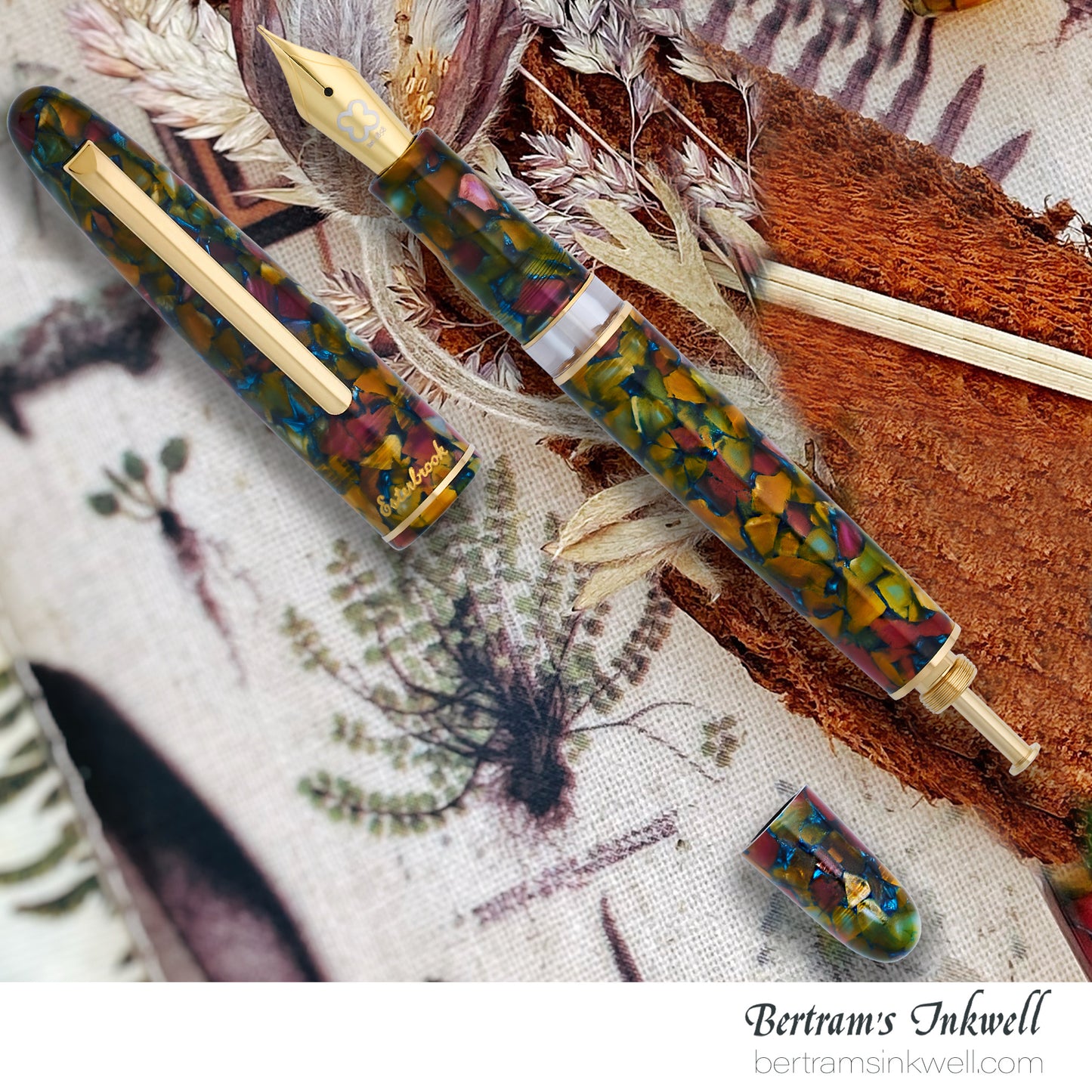Esterbrook Estie Botanical Gardens Gold Trim Button-Piston Fountain Pen