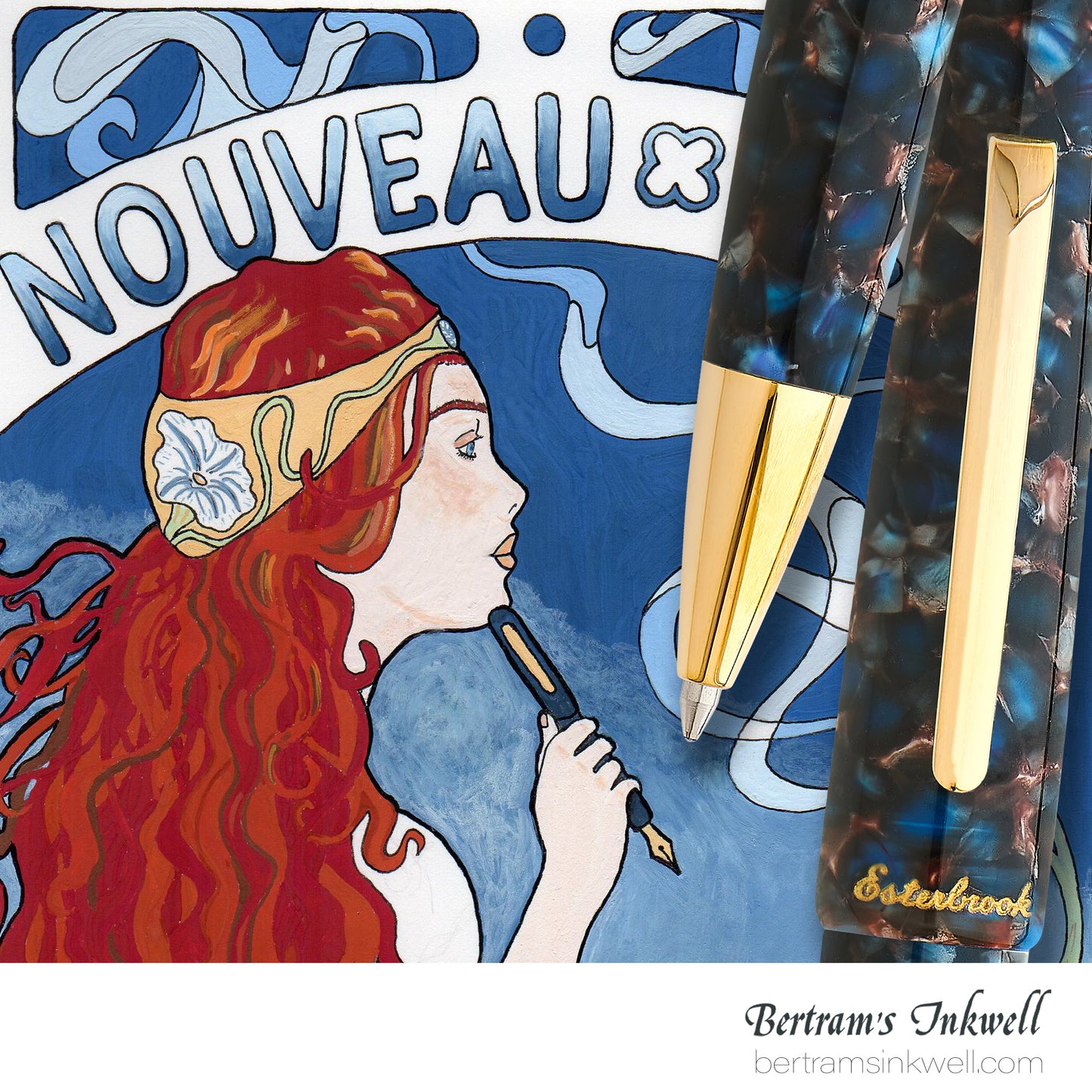 Esterbrook Estie Nouveau Bleu Gold Trim Ballpoint