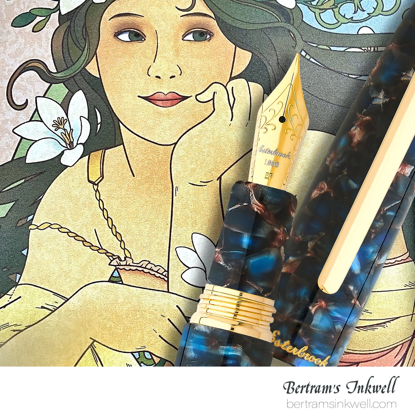 Esterbrook Estie Nouveau Bleu Gold Trim Oversize Fountain Pen