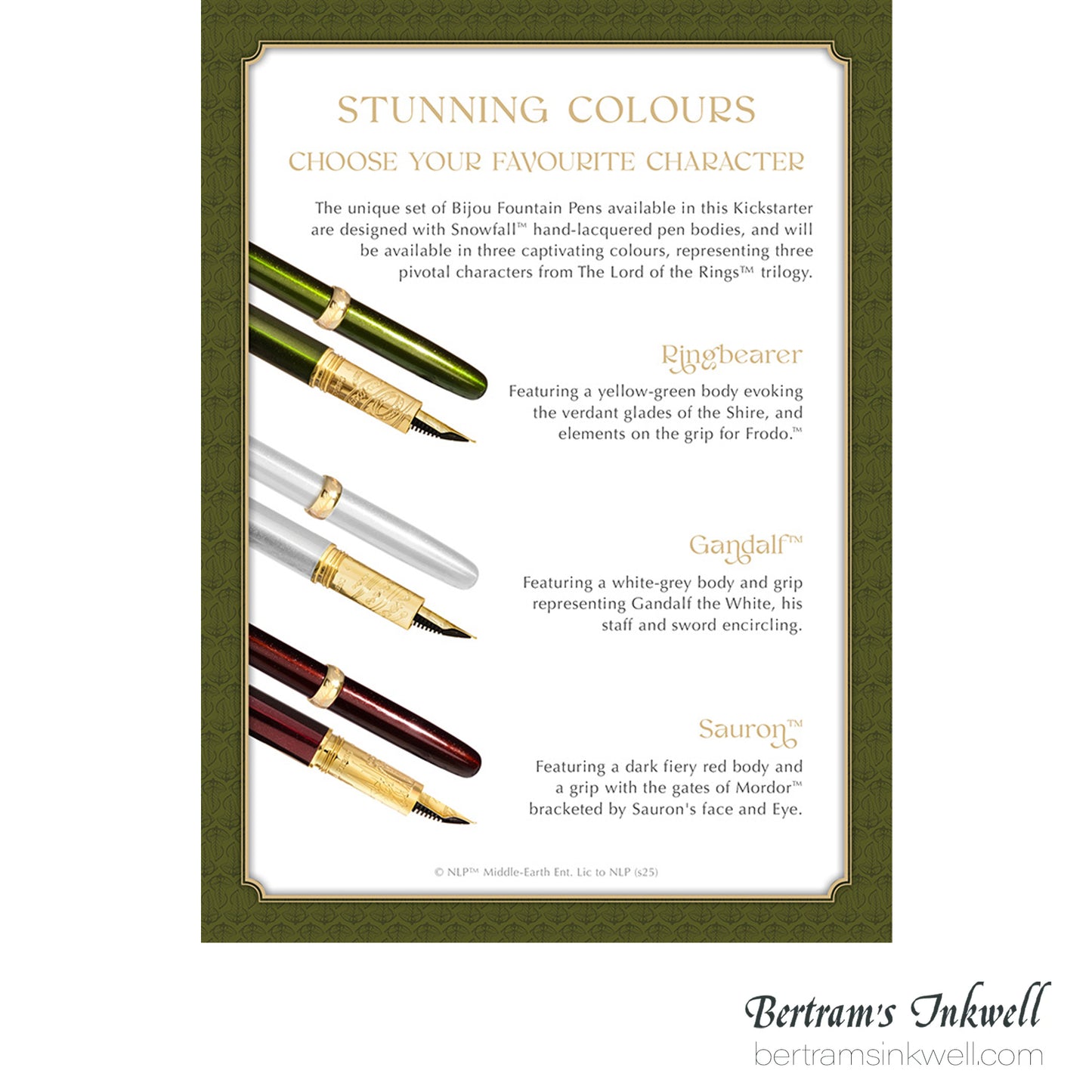 Ferris Wheel Press x LOTR "Ringbearer" Fountain Pen Set Special Edition