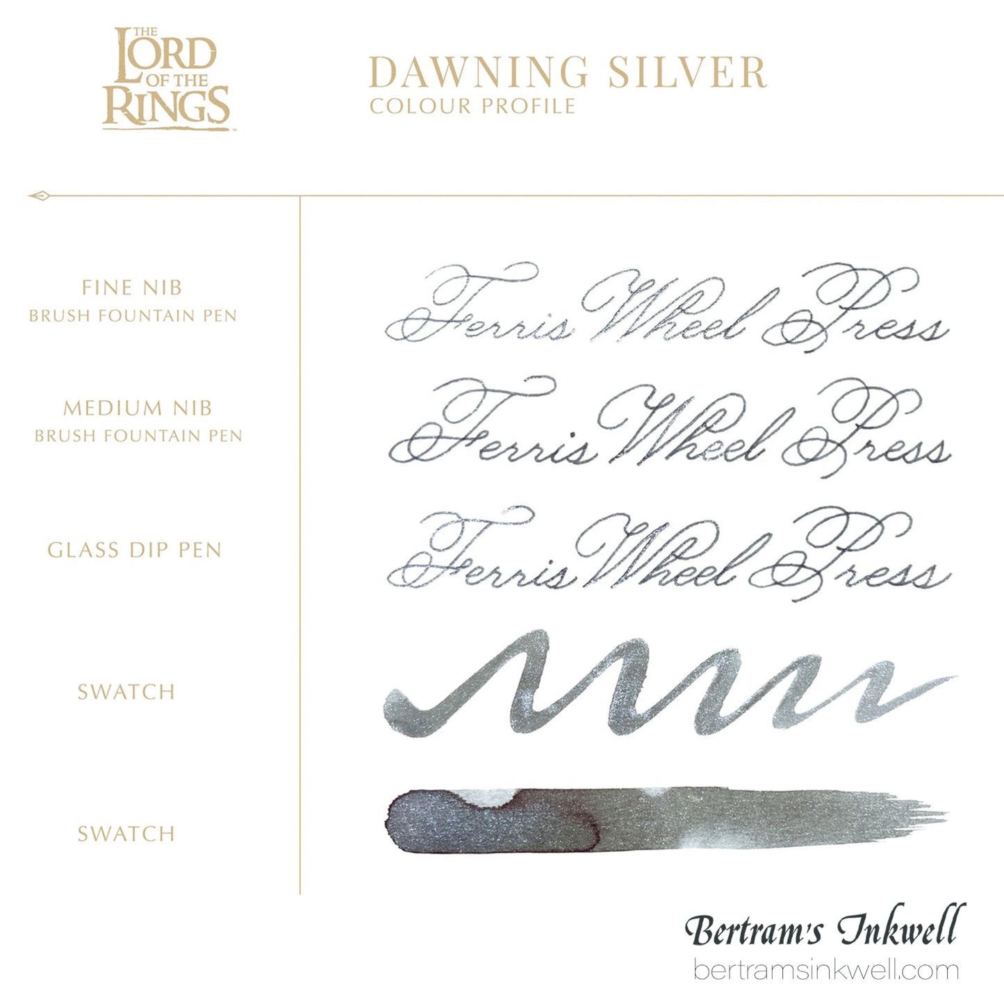 Ferris Wheel Press x Lord of the Rings - Dawning Silver - 10ml Ink Bottle