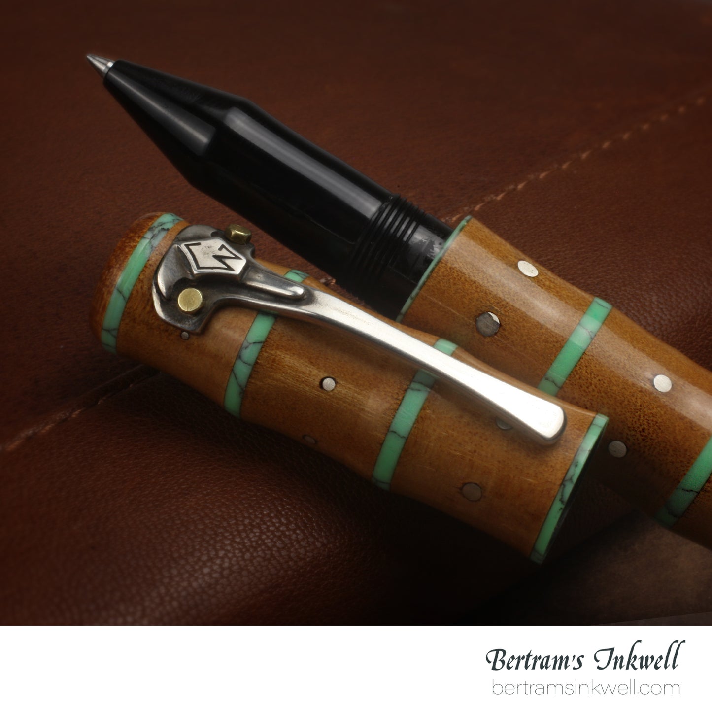 Gisi Pen Company Bamboo with Turquoise and Silver Limited Edition Rollerball Pen, 2009