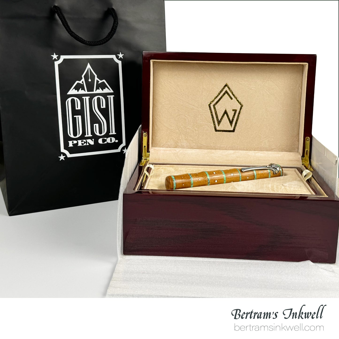 Gisi Pen Company Bamboo with Turquoise and Silver Limited Edition Rollerball Pen, 2009