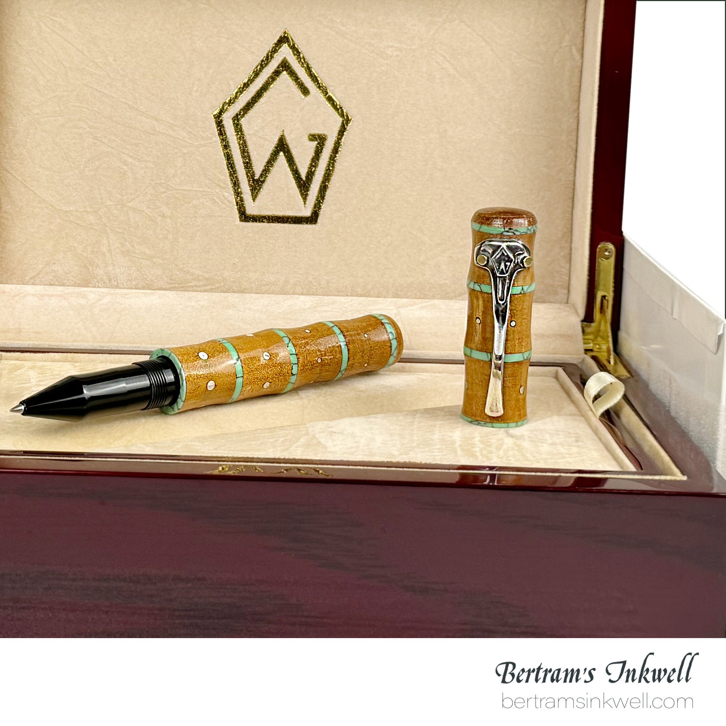 Gisi Pen Company Bamboo with Turquoise and Silver Limited Edition Rollerball Pen, 2009