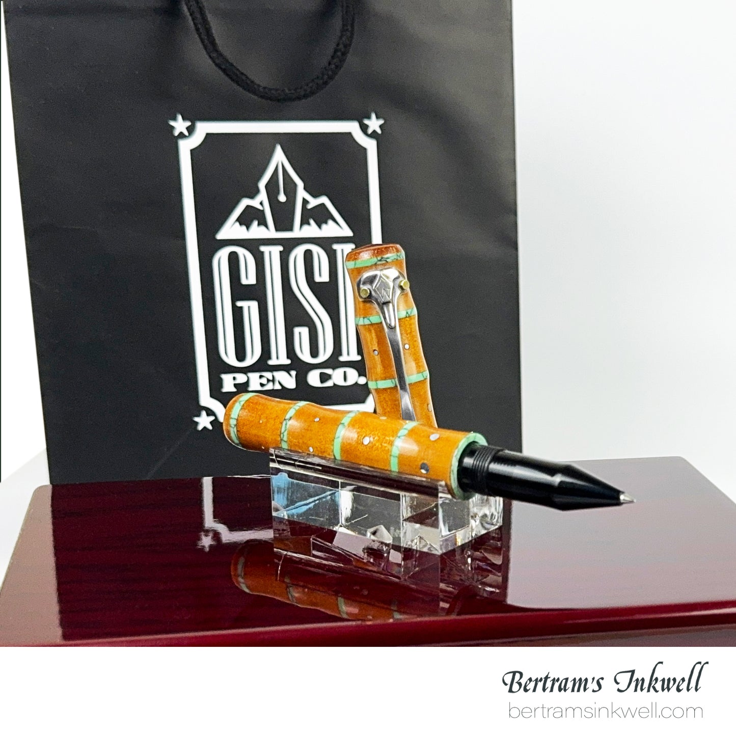 Gisi Pen Company Bamboo with Turquoise and Silver Limited Edition Rollerball Pen, 2009