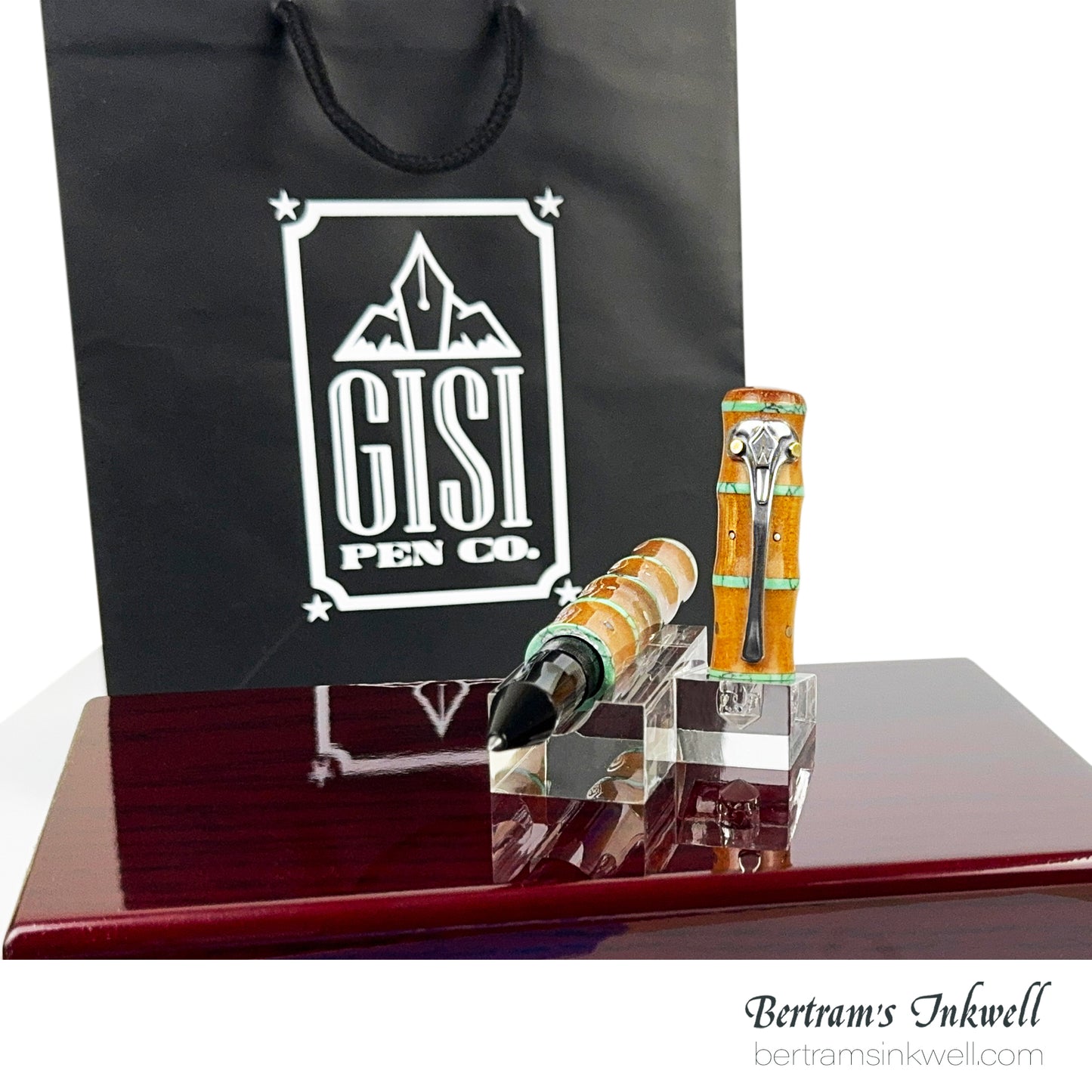 Gisi Pen Company Bamboo with Turquoise and Silver Limited Edition Rollerball Pen, 2009