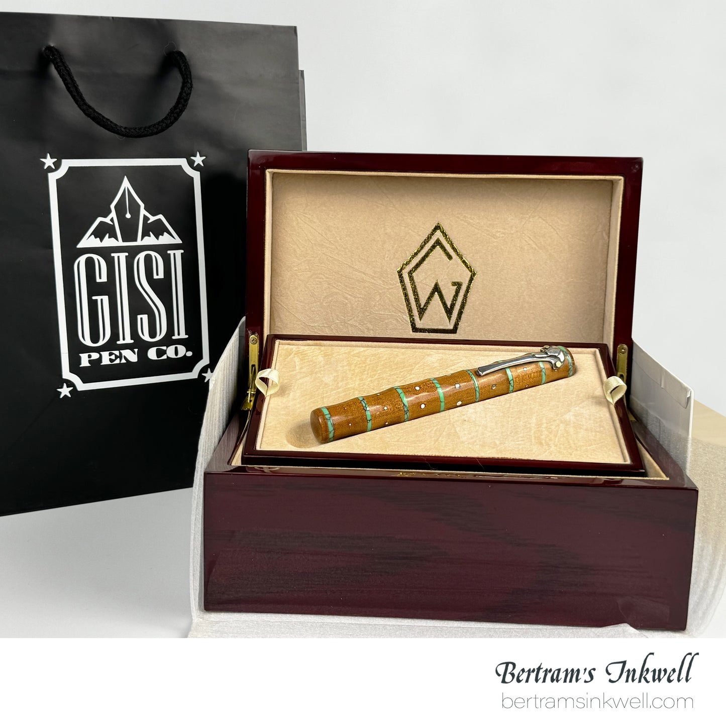 Gisi Pen Company Bamboo with Turquoise and Silver Limited Edition Rollerball Pen, 2009
