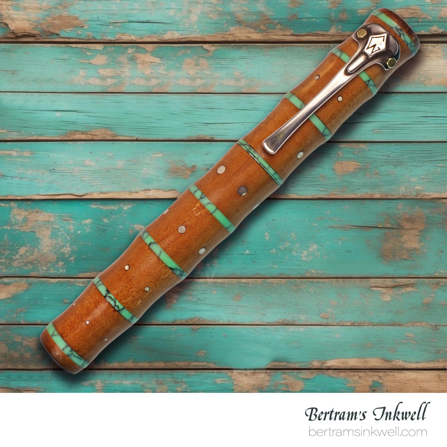 Gisi Pen Company Bamboo with Turquoise and Silver Limited Edition Rollerball Pen, 2009