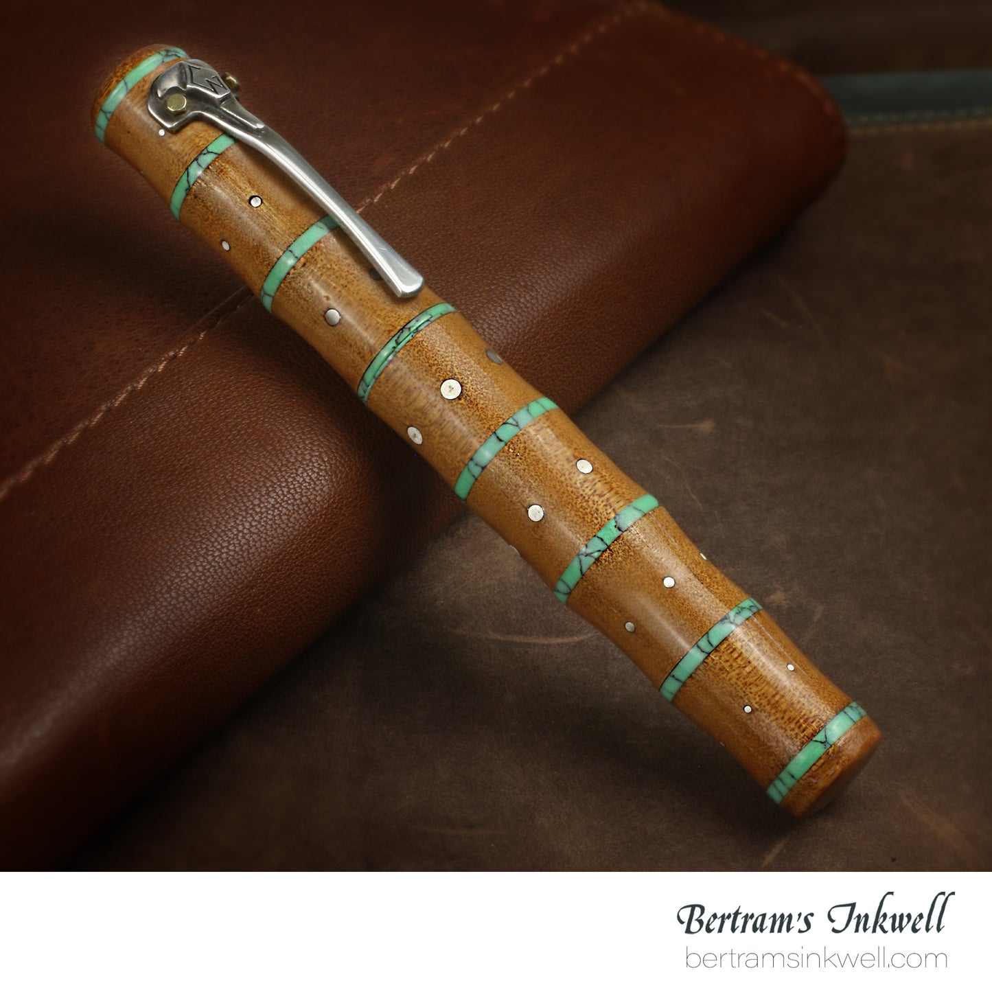 Gisi Pen Company Bamboo with Turquoise and Silver Limited Edition Rollerball Pen, 2009