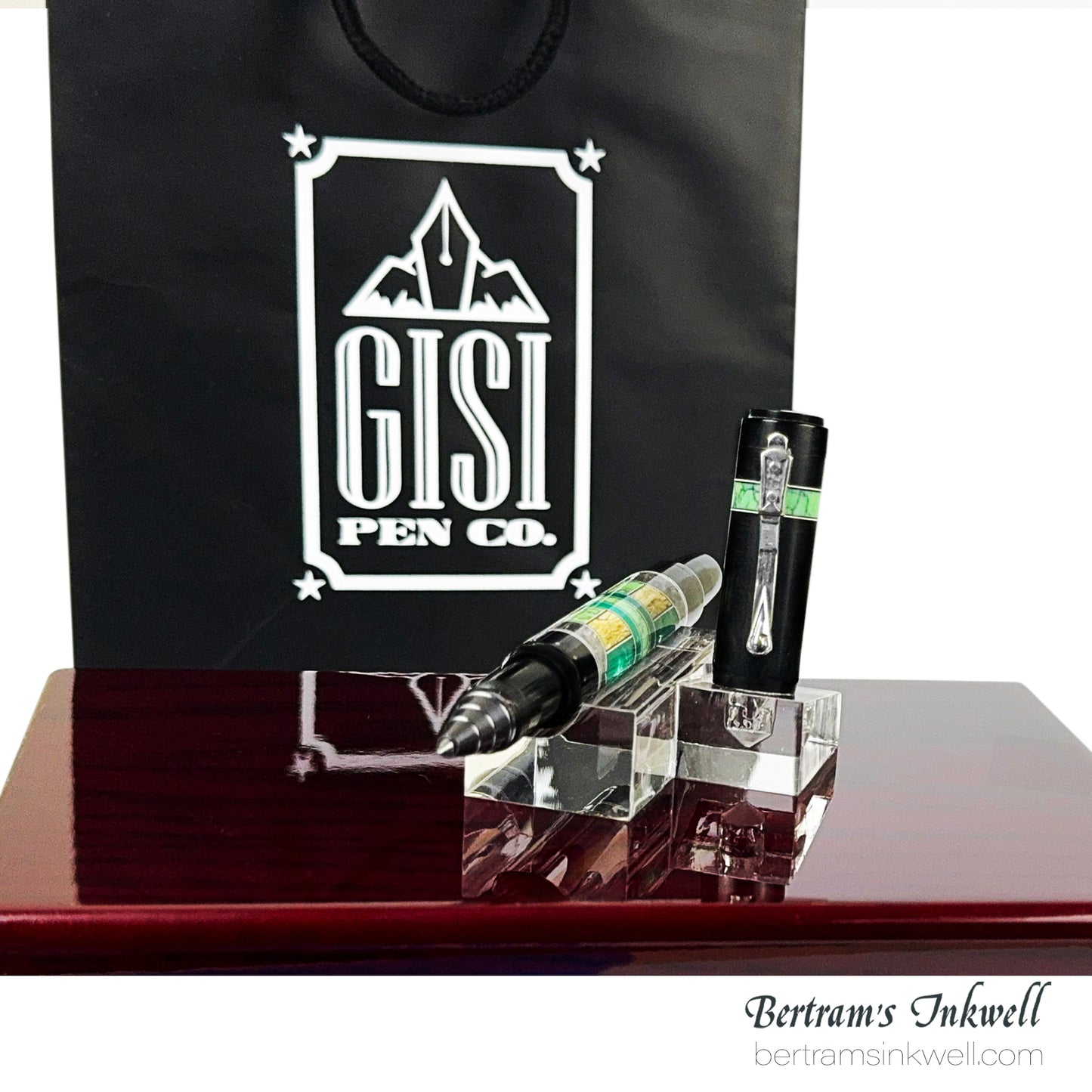 Gisi Pen Company Green Agate and Black Limited Edition Rollerball Pen, 2004