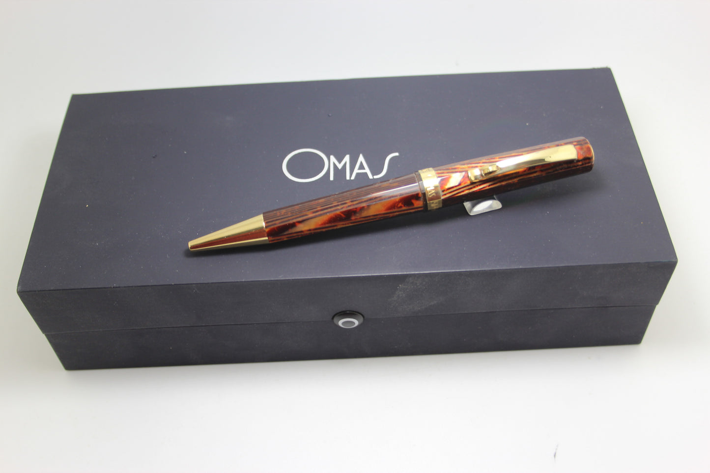Omas Milord Celluloid Arco Ballpoint With Gold Trim