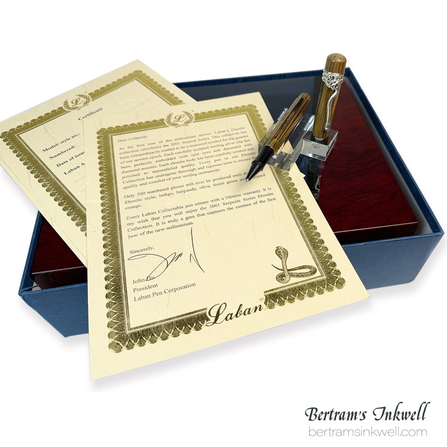 Laban Ebonite Serpent Quartet Limited Edition Rollerball Pen Set 2001